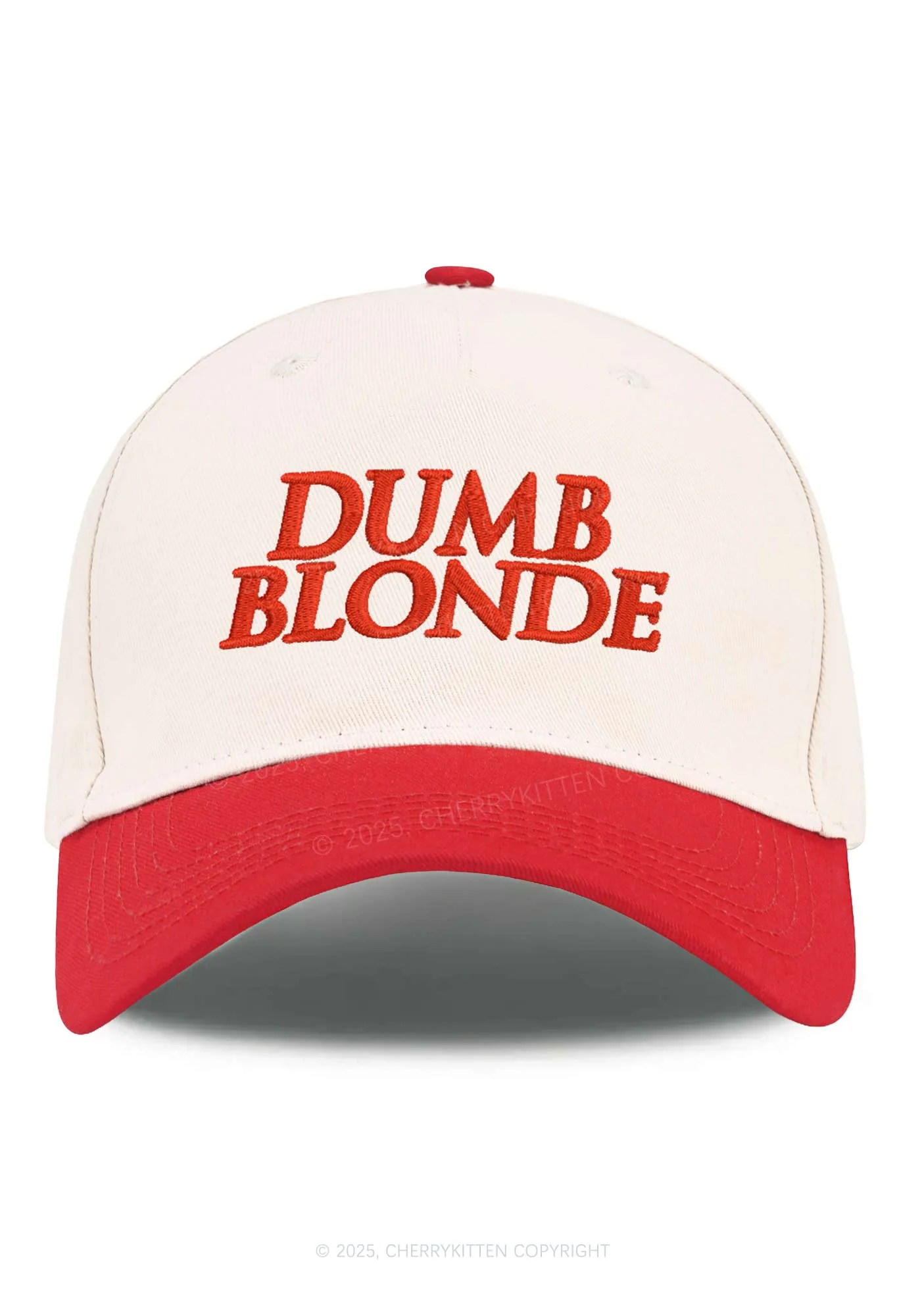 Dumb Blonde Y2K Color Block Baseball Cap Cherrykitten - Image 4