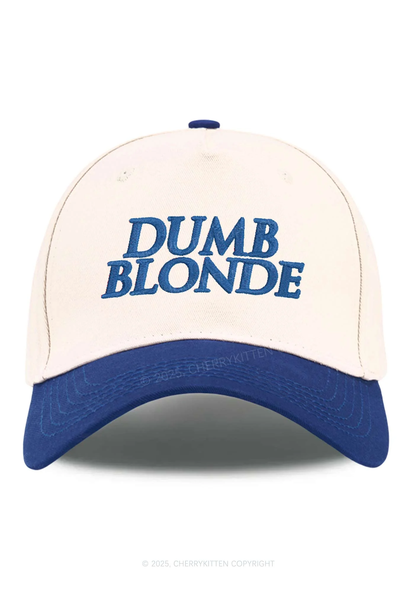 Dumb Blonde Y2K Color Block Baseball Cap Cherrykitten - Image 6