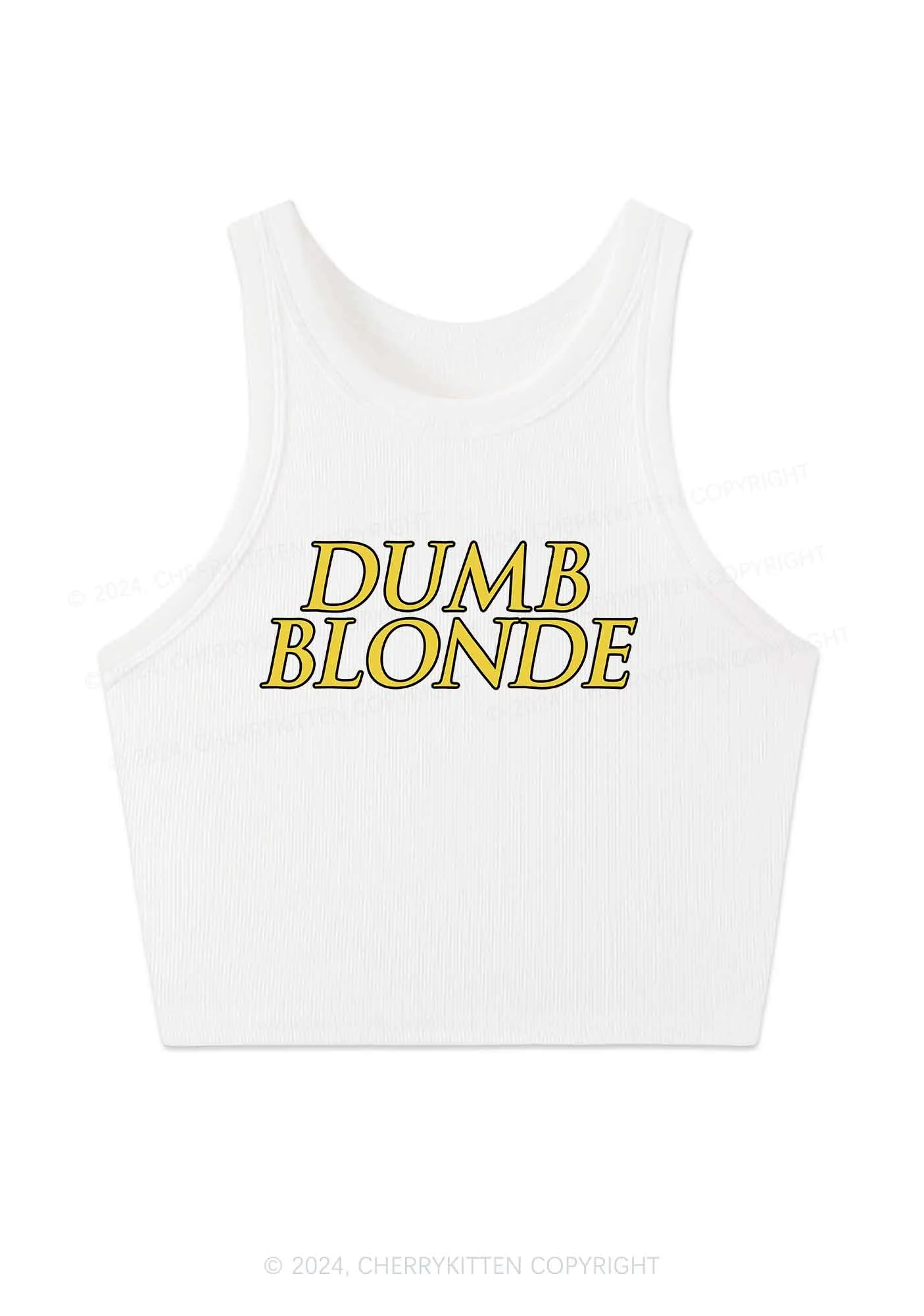 Dumb Blonde Y2K Crop Tank Top Cherrykitten - Image 3