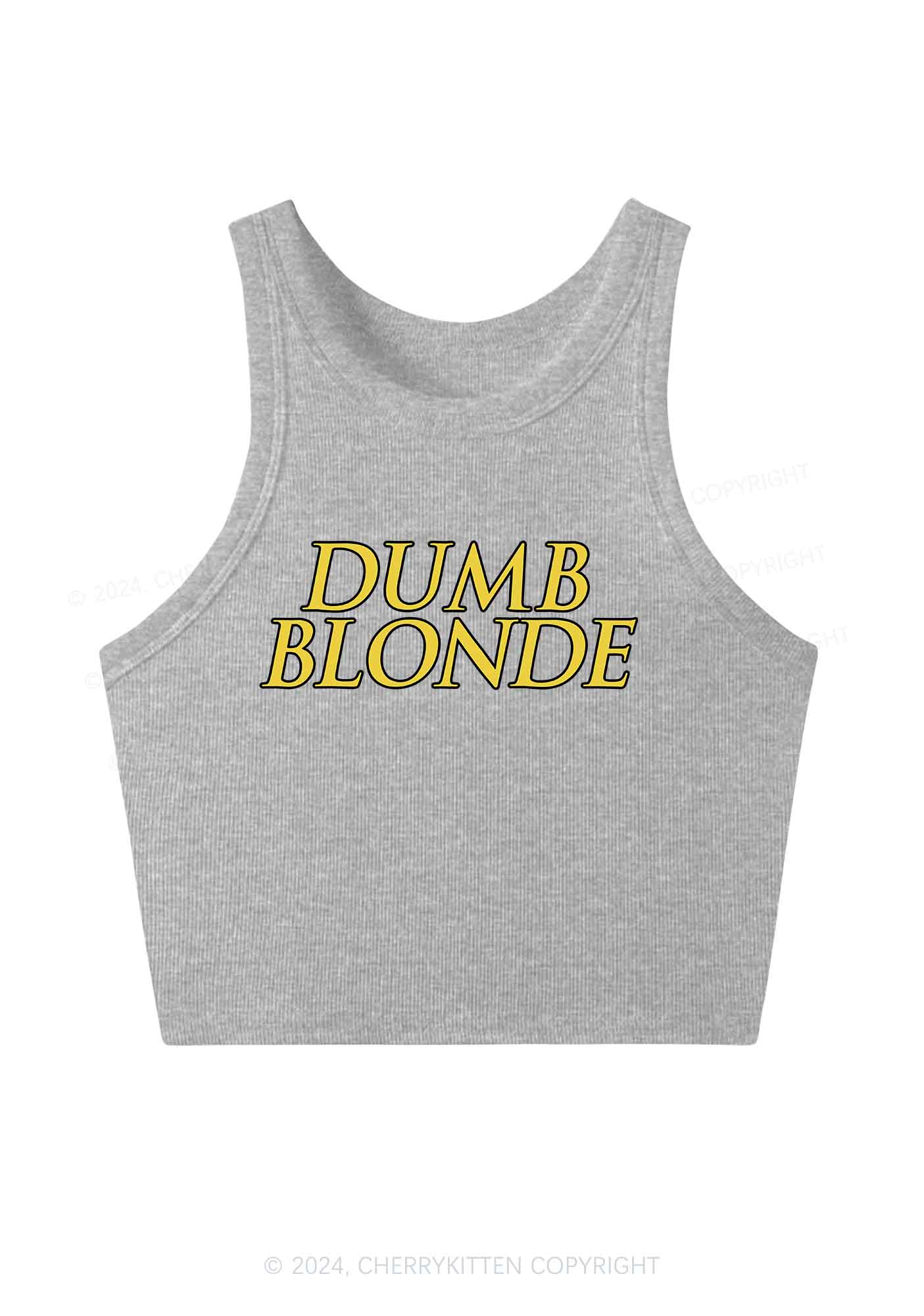 Dumb Blonde Y2K Crop Tank Top Cherrykitten - Image 5