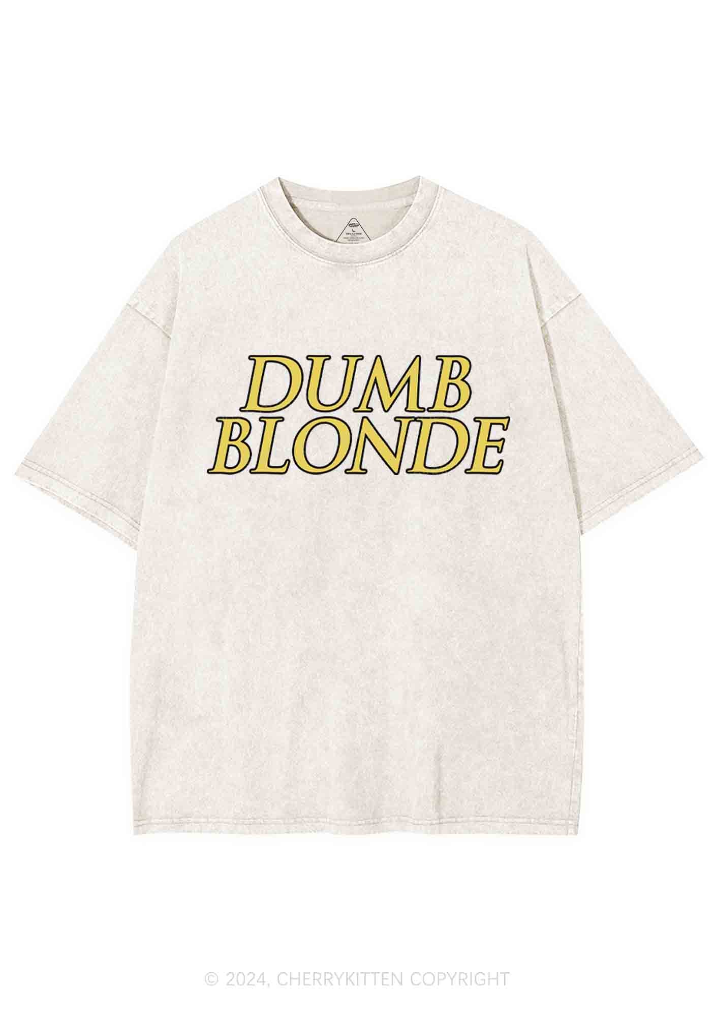 Dumb Blonde Y2K Washed Tee Cherrykitten - Image 5