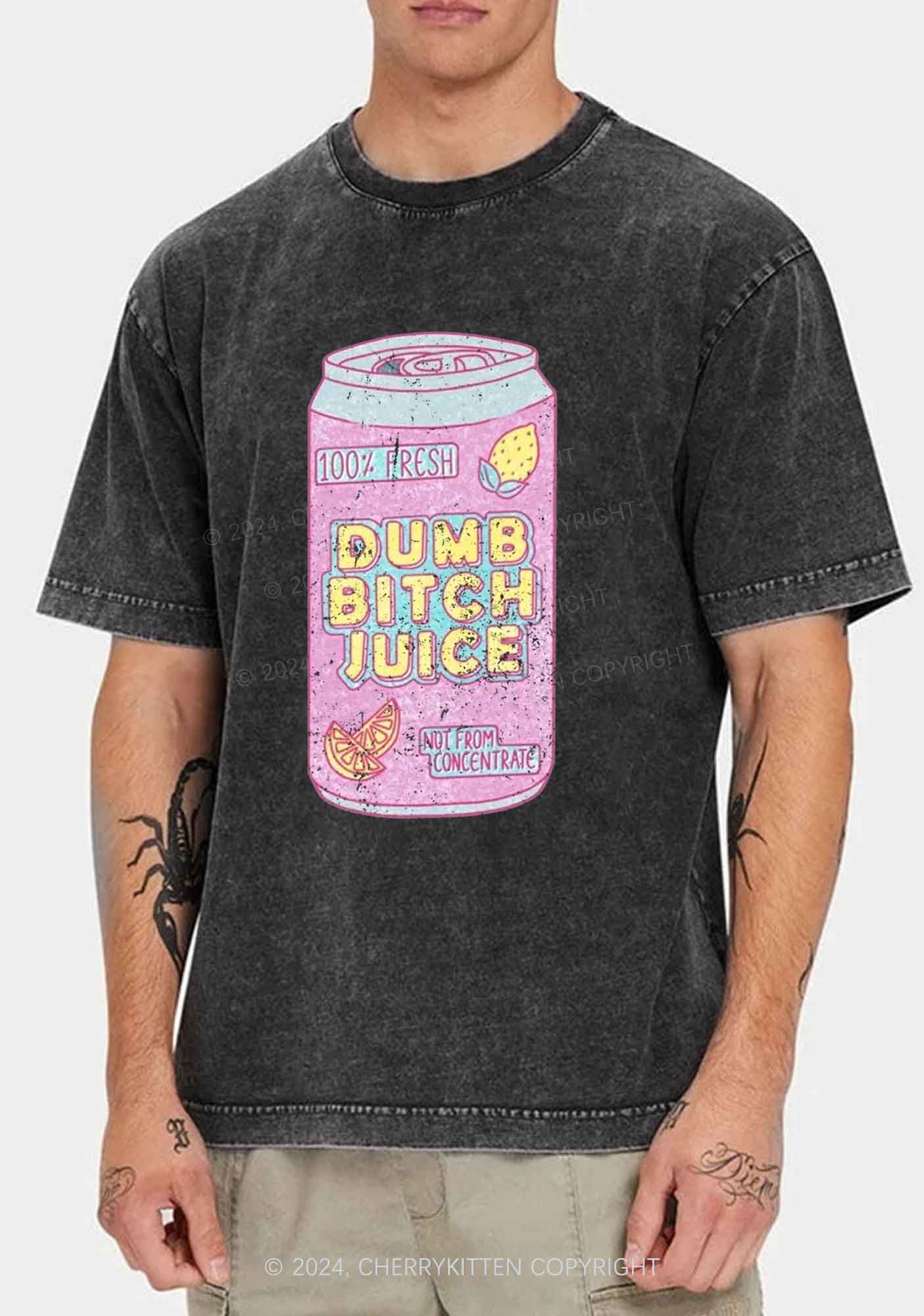 Dumb Bxxch Juice Y2K Washed Tee Cherrykitten - Image 2