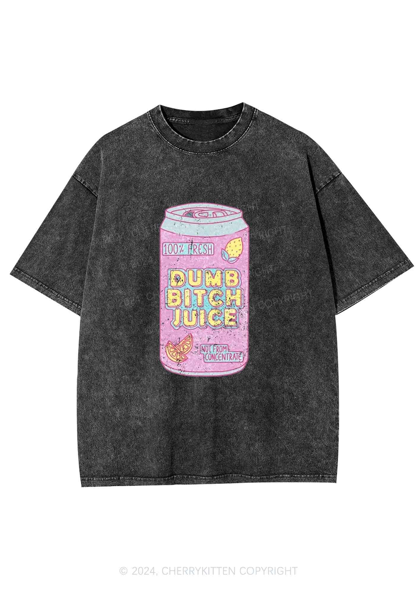 Dumb Bxxch Juice Y2K Washed Tee Cherrykitten - Image 3