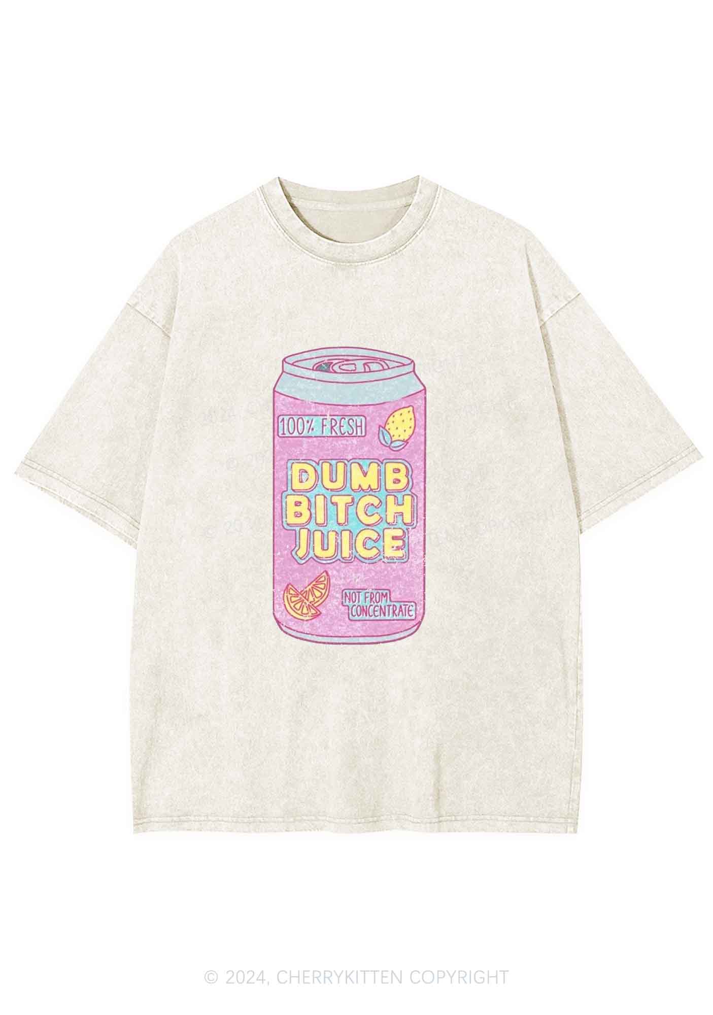 Dumb Bxxch Juice Y2K Washed Tee Cherrykitten - Image 4