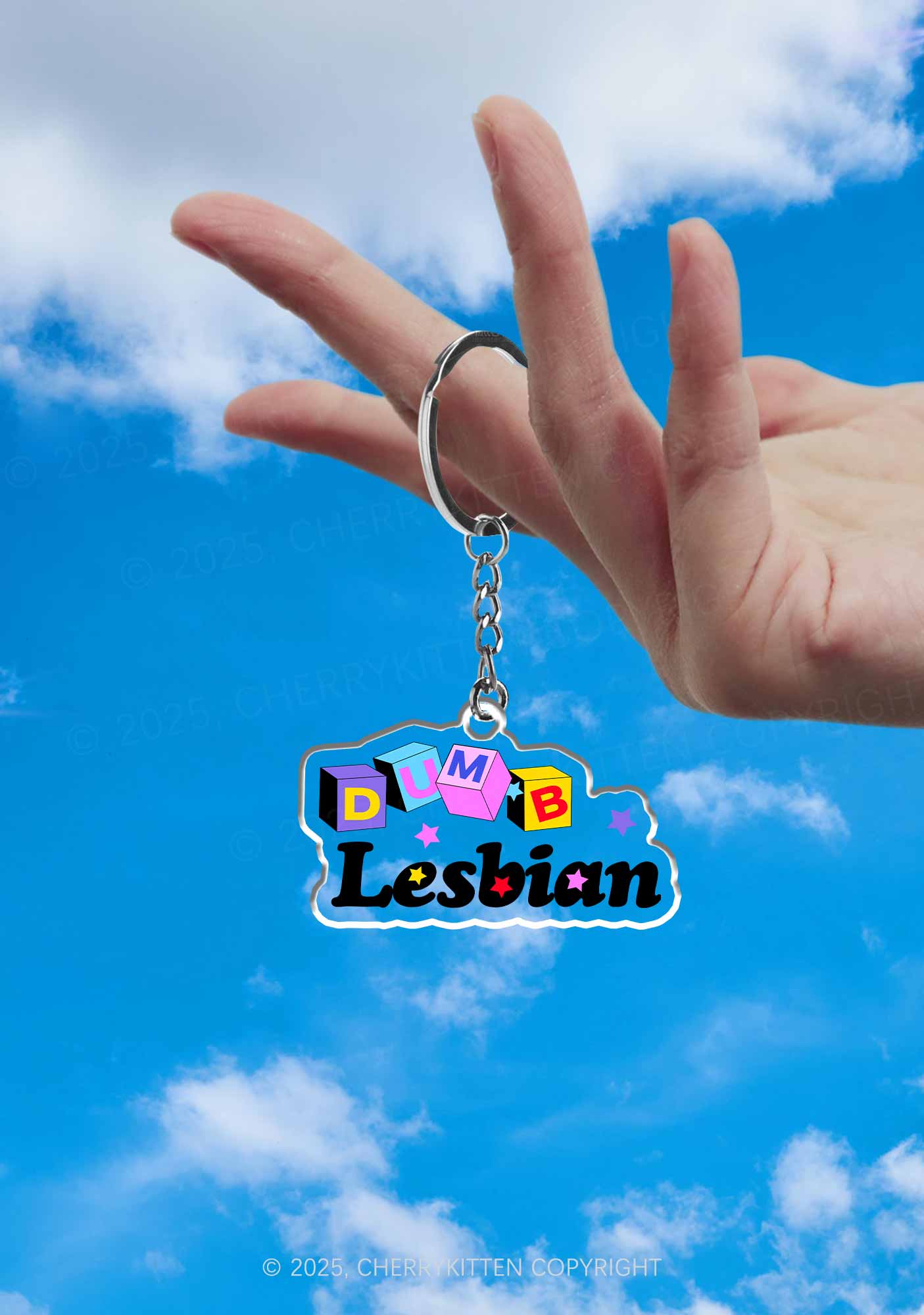 Dumb Lesbian Pride 1Pc Y2K Keychain Cherrykitten - Image 2