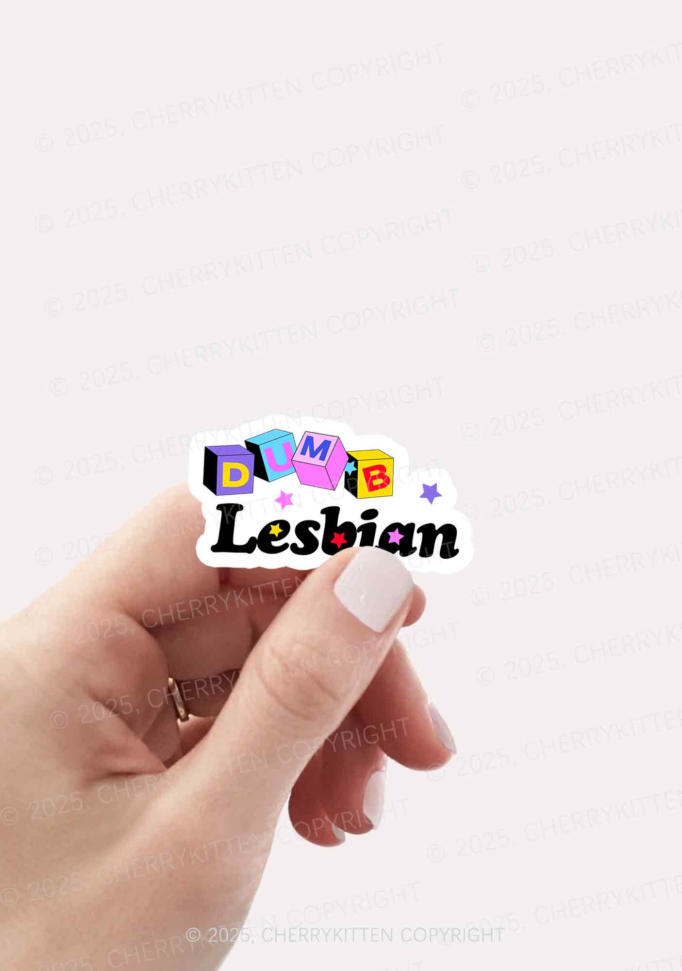 Dumb Lesbian Pride 1Pc Y2K Sticker Cherrykitten - Image 2