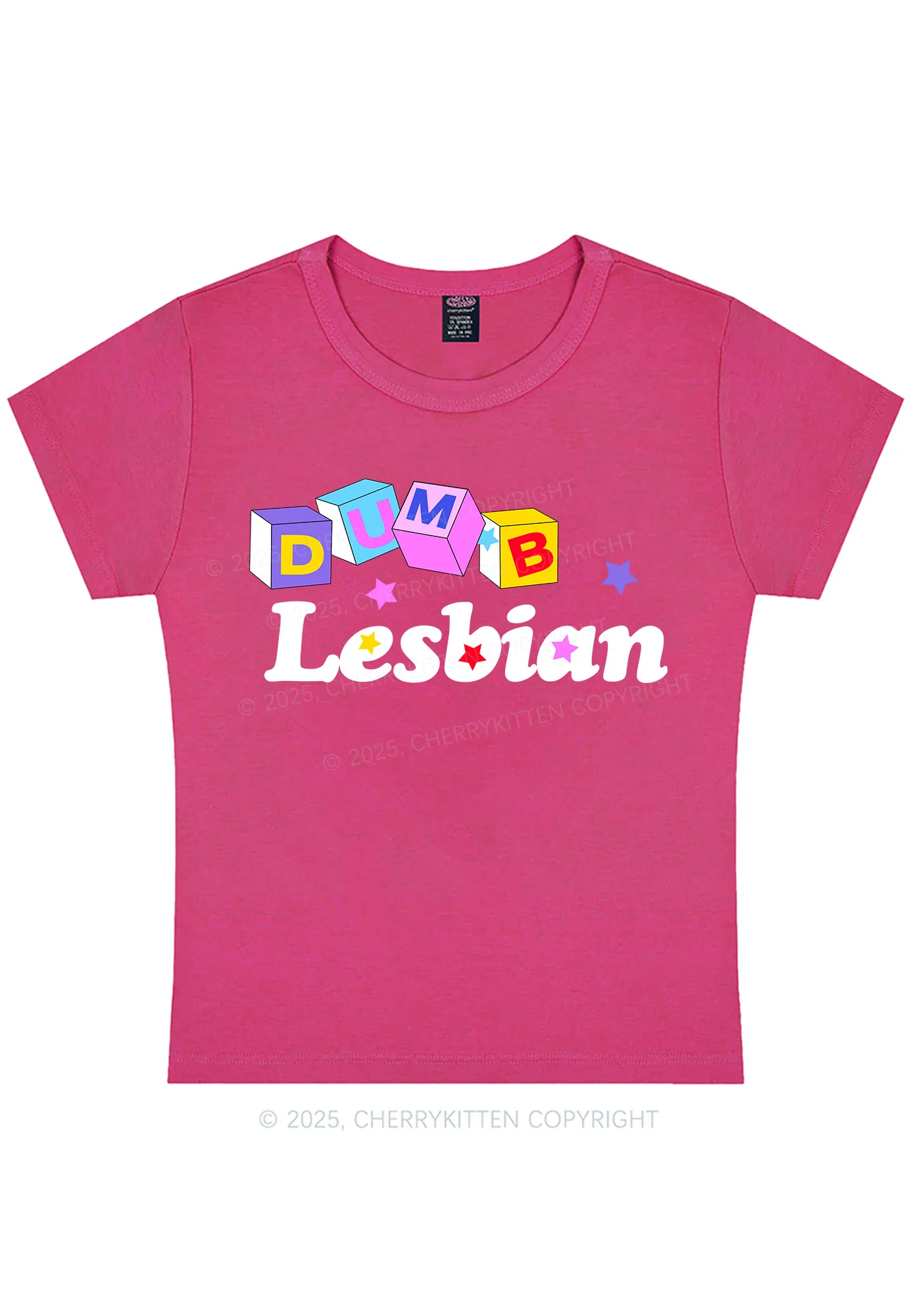 Dumb Lesbian Pride Y2K Baby Tee Cherrykitten - Image 10