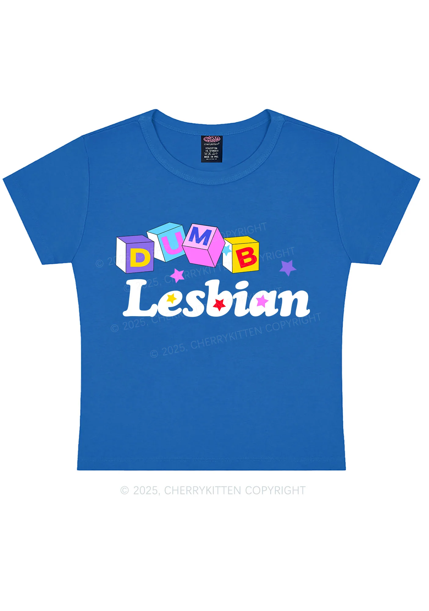 Dumb Lesbian Pride Y2K Baby Tee Cherrykitten - Image 7