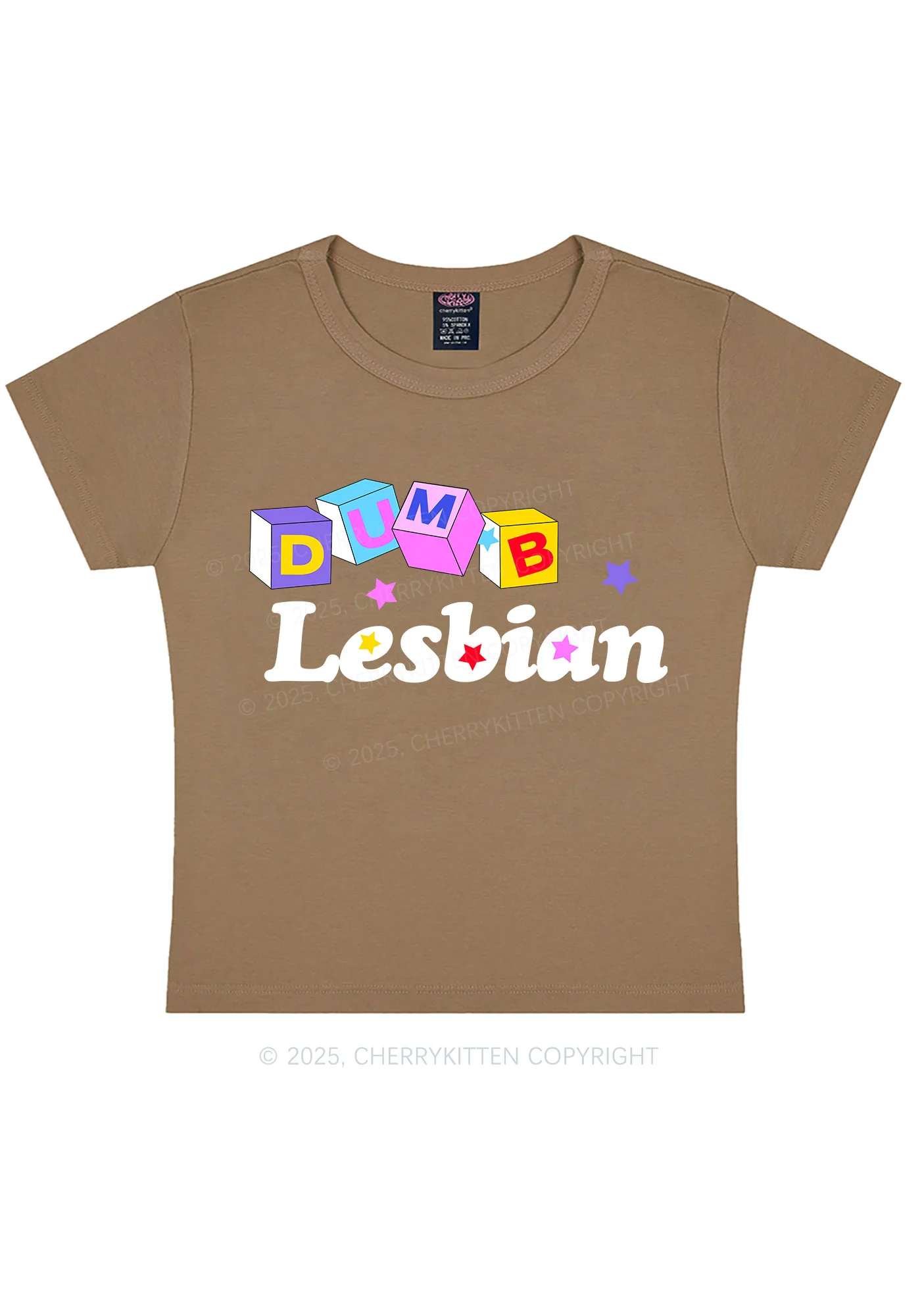 Dumb Lesbian Pride Y2K Baby Tee Cherrykitten - Image 8