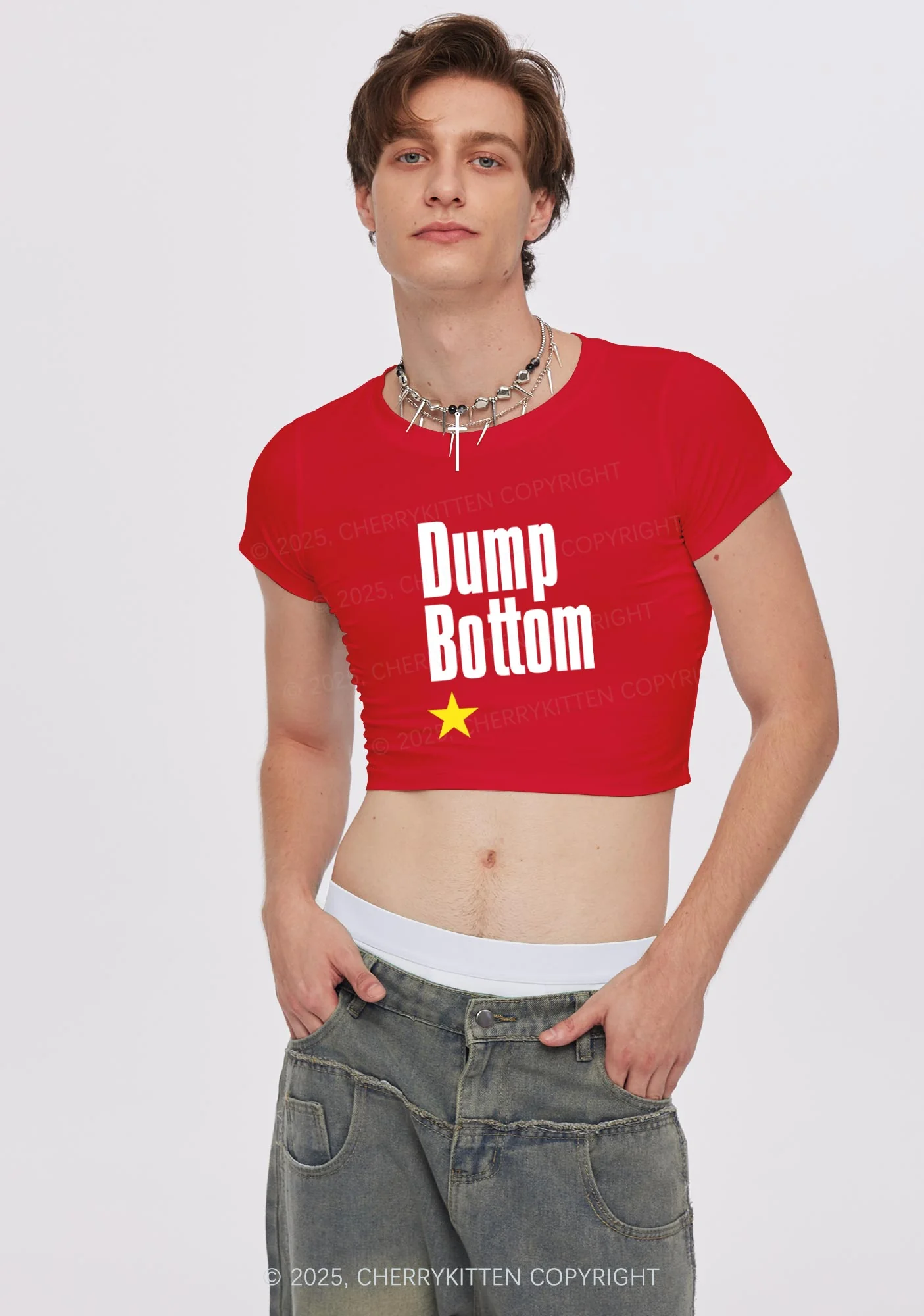 Dump Bottom Pride Y2K Baby Tee Cherrykitten - Image 2