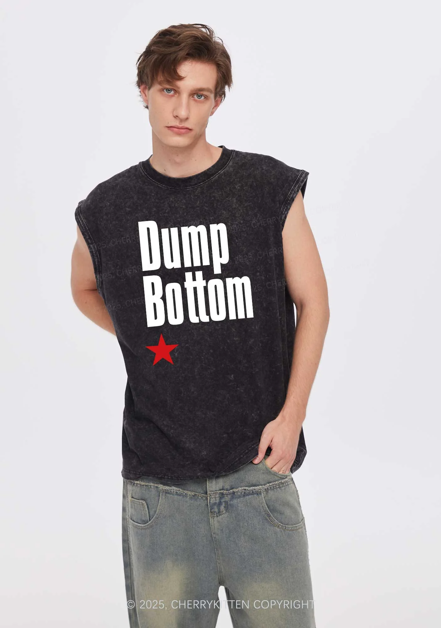 Dump Bottom Pride Y2K Washed Muscle Tank Cherrykitten - Image 2