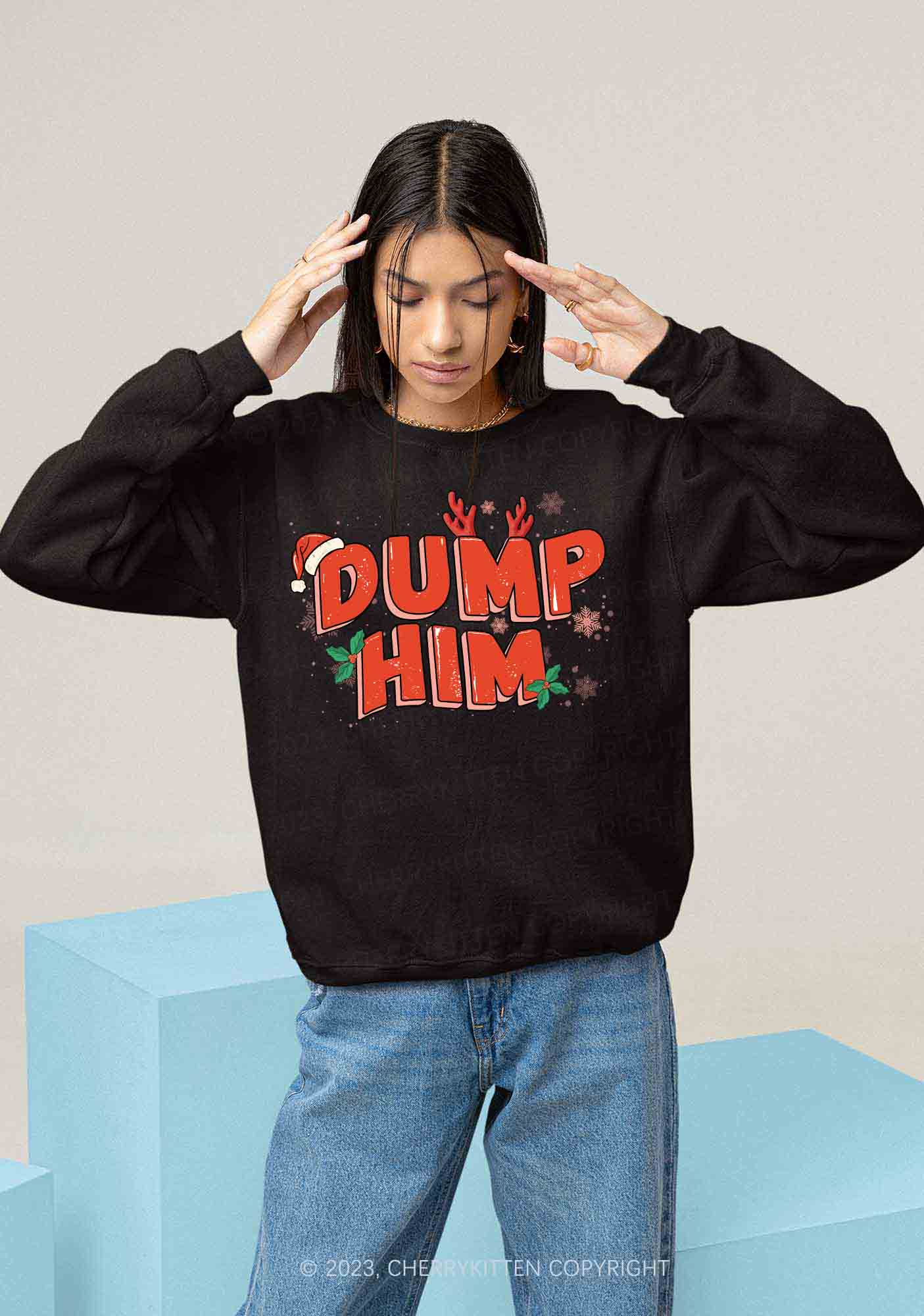 Dump Him Christmas Y2K Sweatshirt Cherrykitten - Image 2