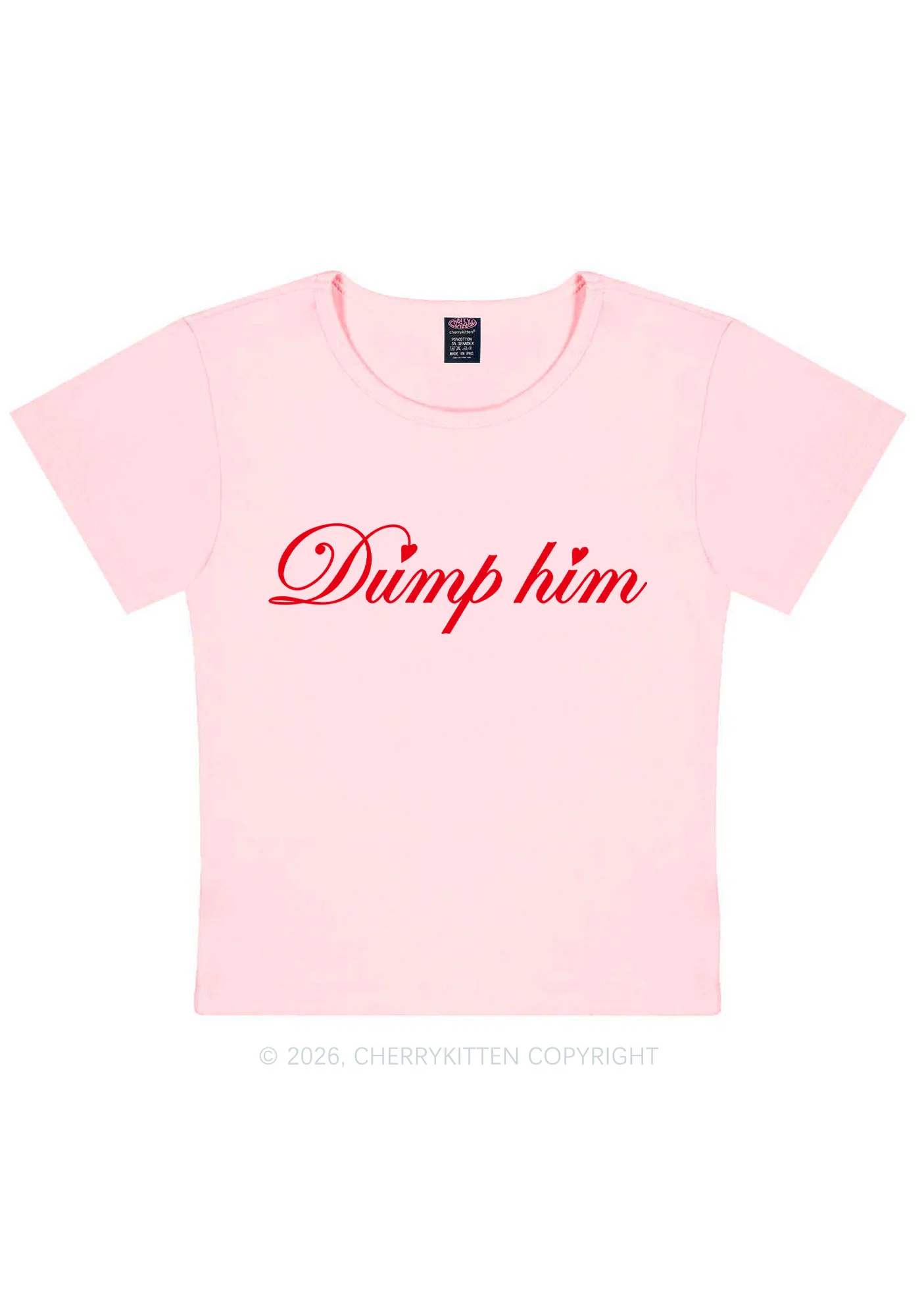 Dump Him Valentine's Day Y2K Baby Tee Cherrykitten - Image 7