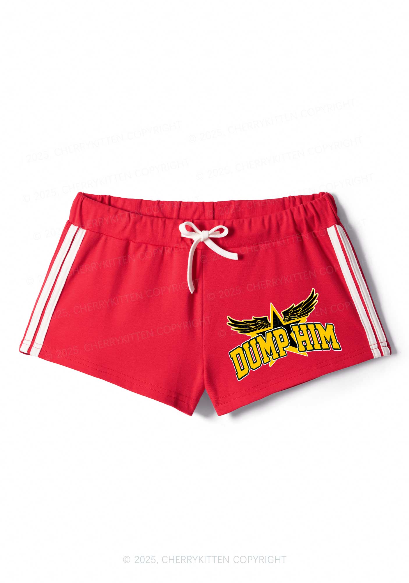 Dump Him Winged Star Y2K Drawstring Mini Shorts Cherrykitten - Image 4