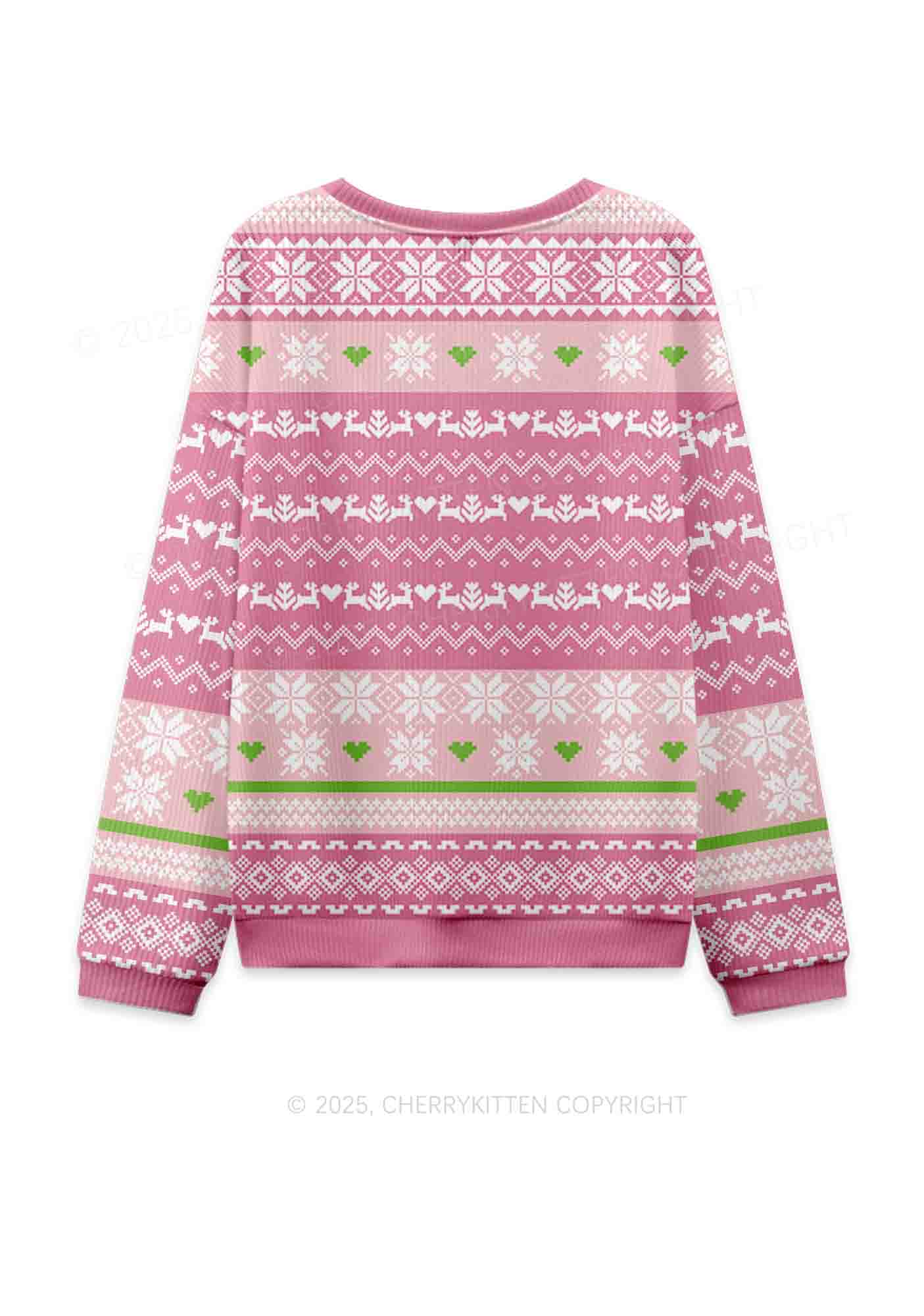 Dump Him Y2K Christmas Knit Sweatshirt Cherrykitten - Image 2