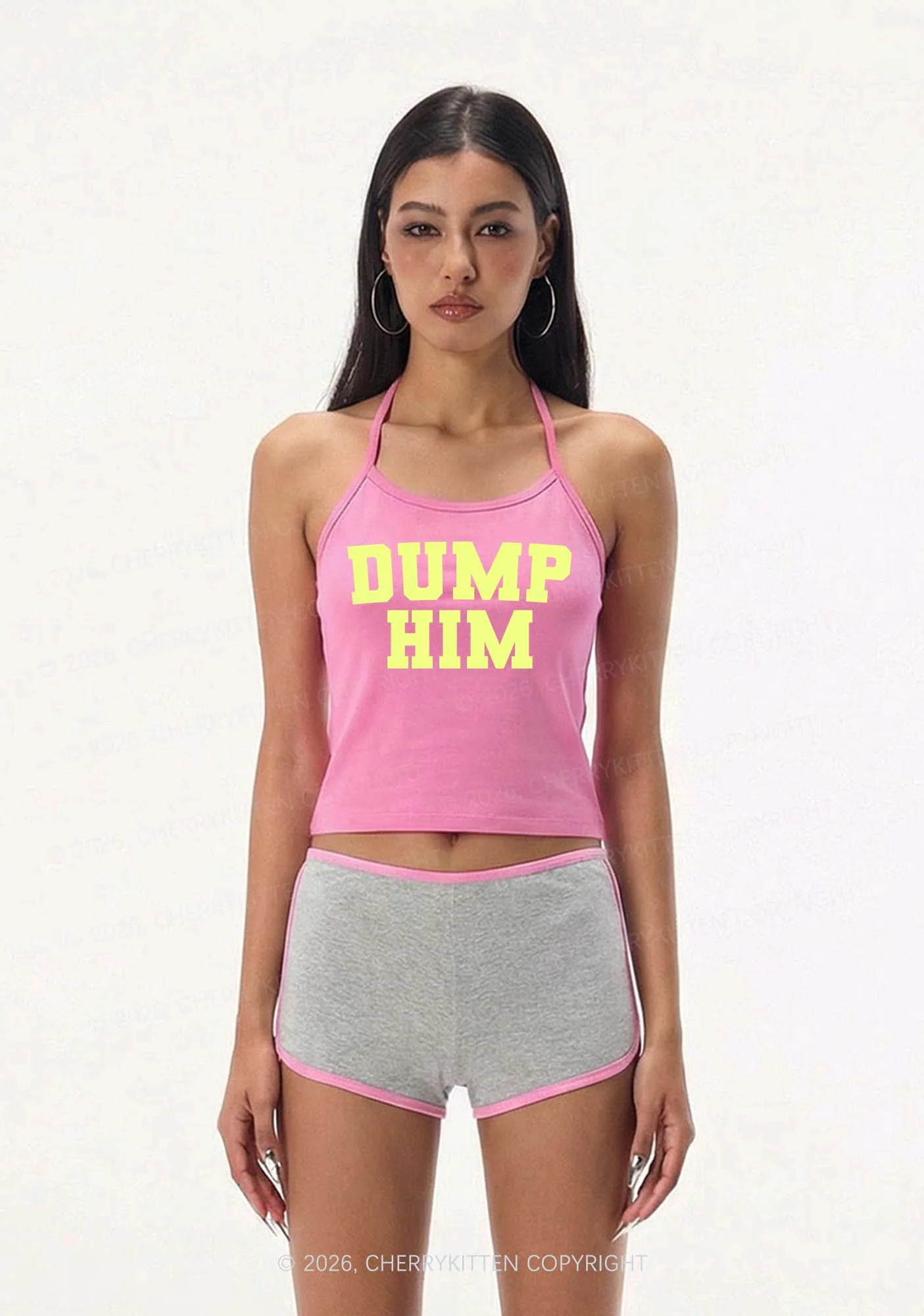 Dump Him Y2K Halter Neck Cami Cherrykitten - Image 2