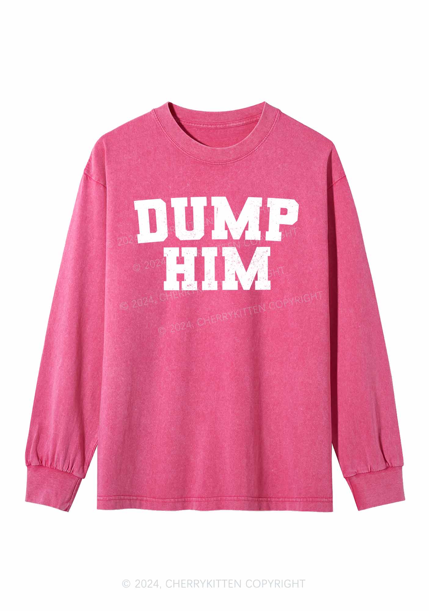 Dump Him Y2K Washed Long Sleeves Cherrykitten - Image 3