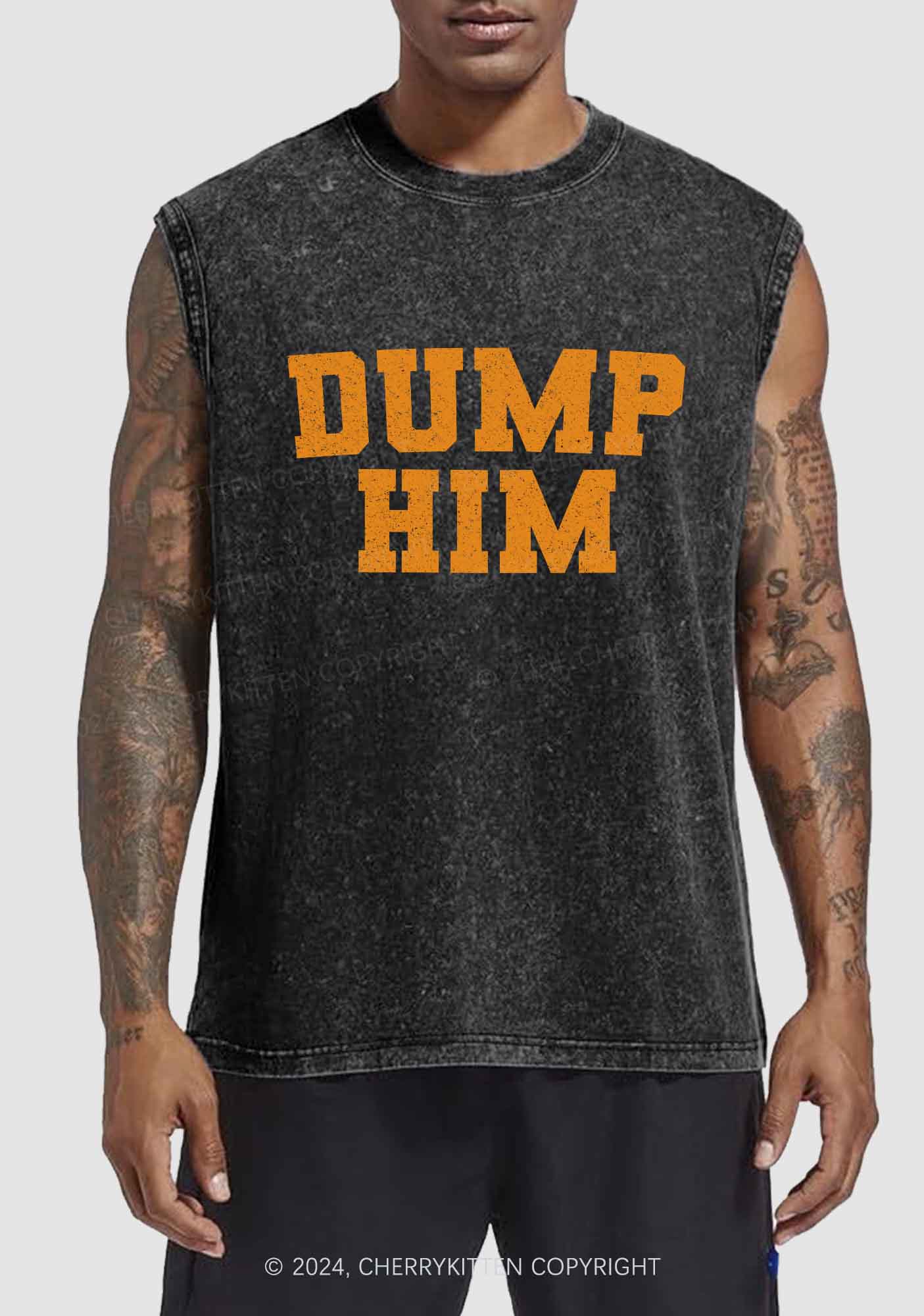 Dump Him Y2K Washed Tank Cherrykitten - Image 2