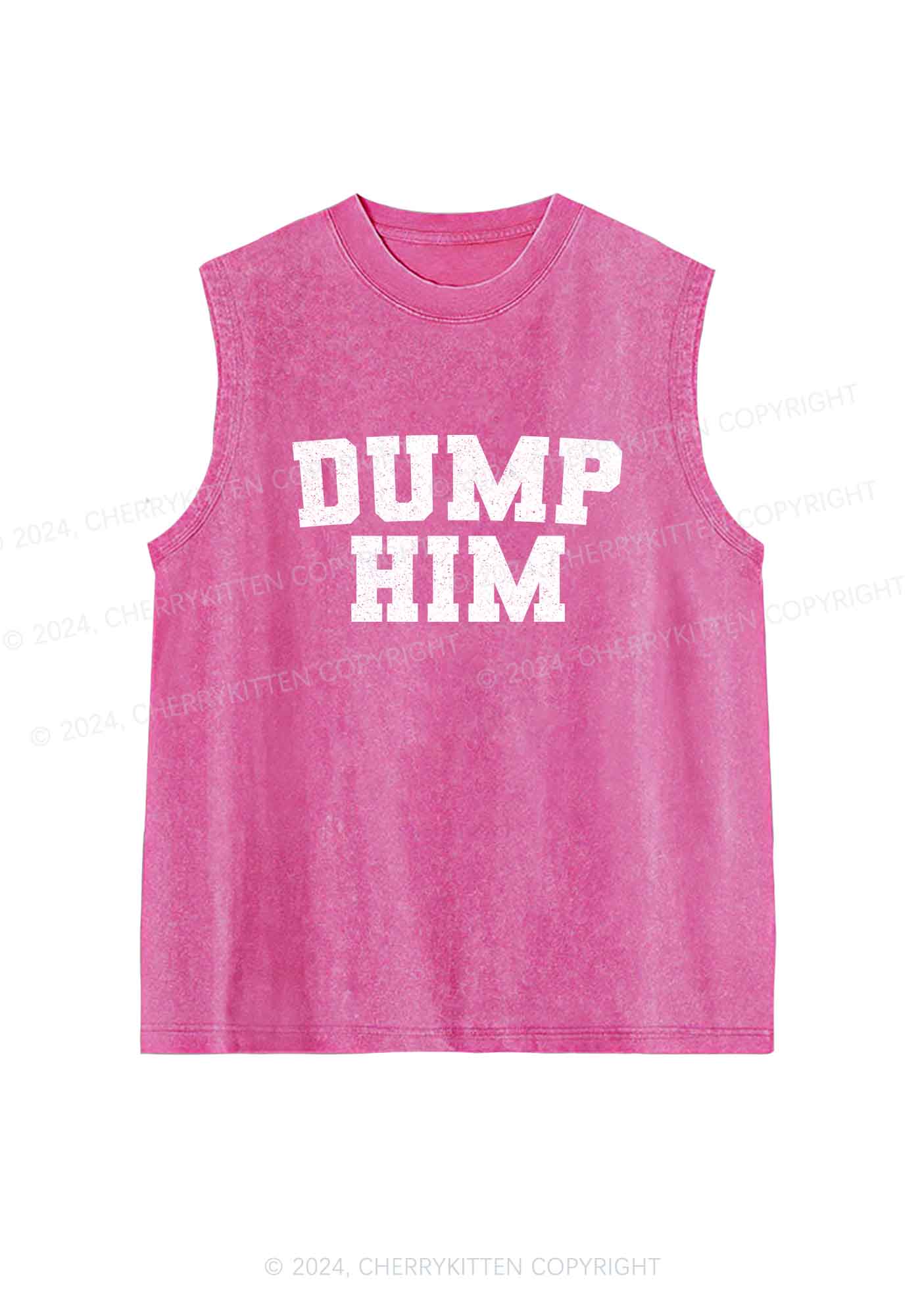 Dump Him Y2K Washed Tank Cherrykitten - Image 4