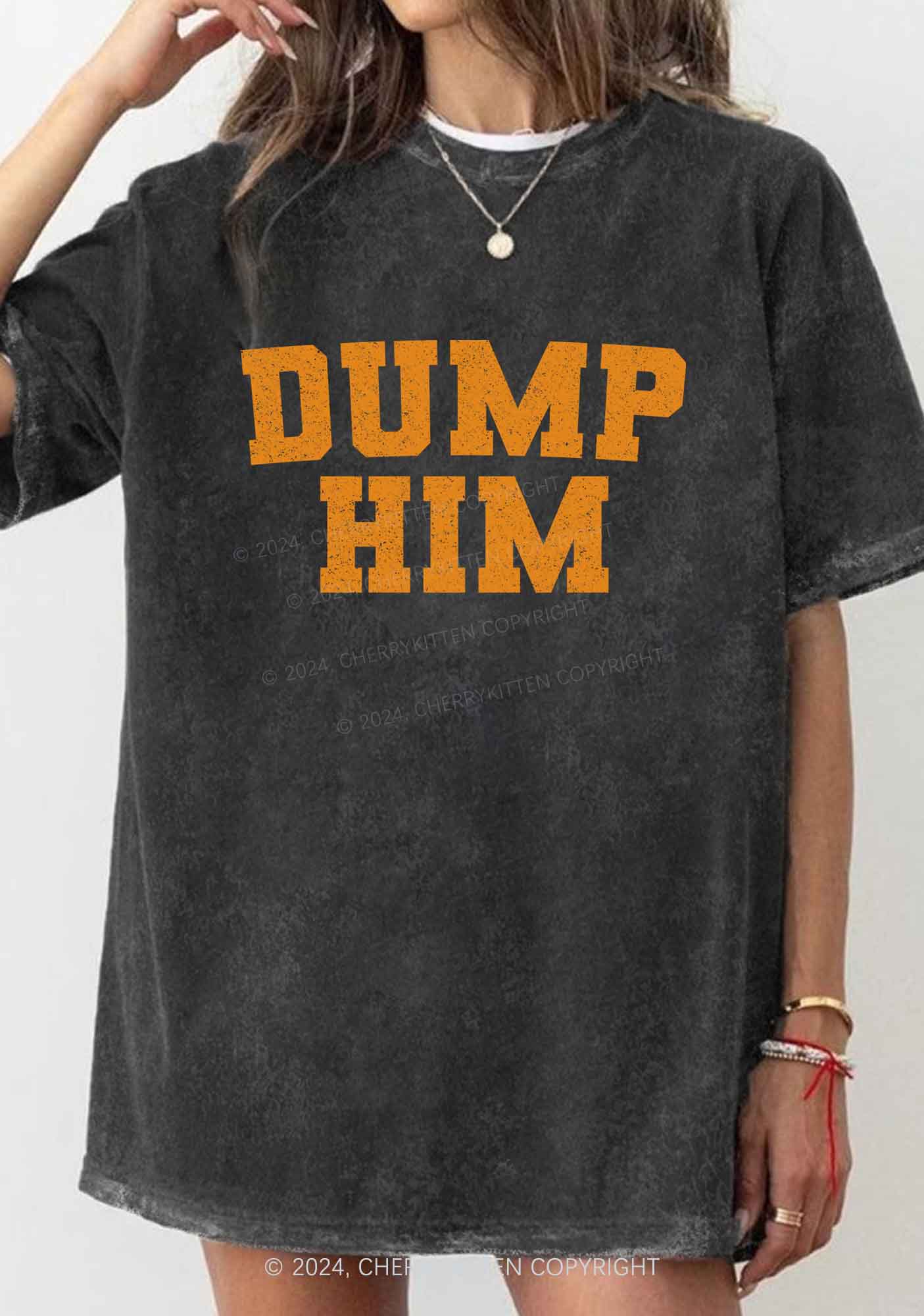 Dump Him Y2K Washed Tee Cherrykitten - Image 2
