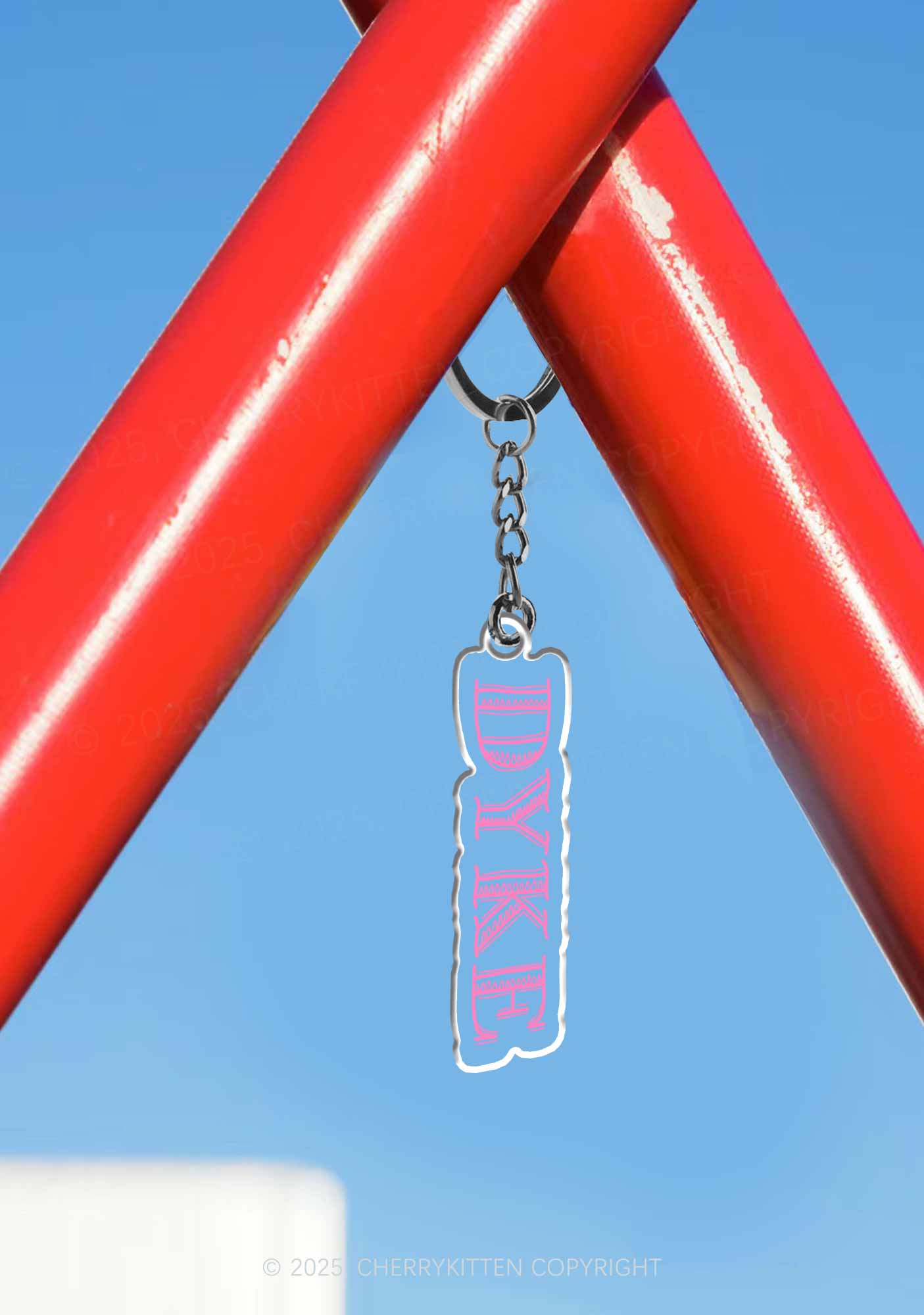 DYKE Pride 1Pc Y2K Keychain Cherrykitten - Image 2