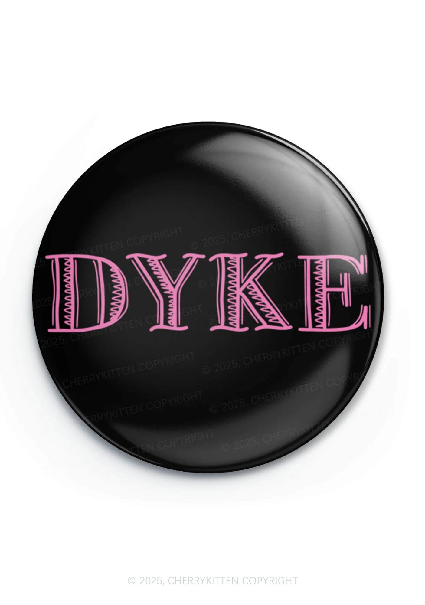 DYKE Pride 1Pc Y2K Pin Badge Cherrykitten - Image 2