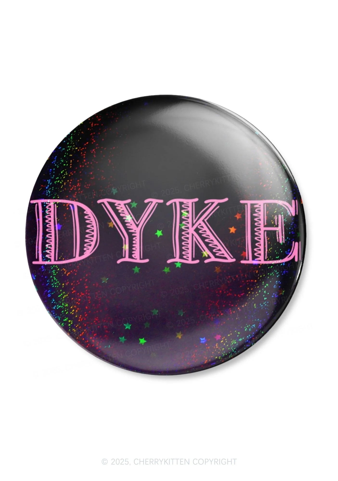 DYKE Pride 1Pc Y2K Pin Badge Cherrykitten - Image 3