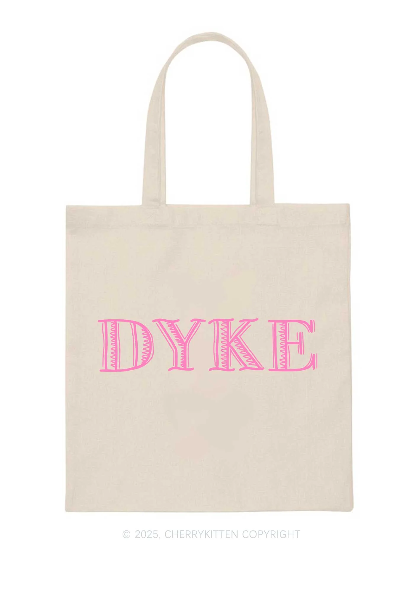 DYKE Pride Y2K Canvas Tote Bag Cherrykitten - Image 2