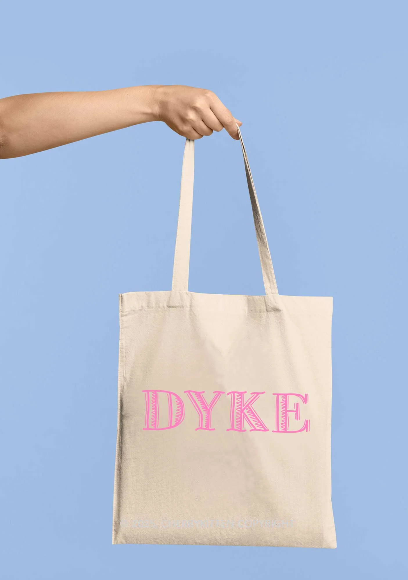 DYKE Pride Y2K Canvas Tote Bag Cherrykitten - Image 3