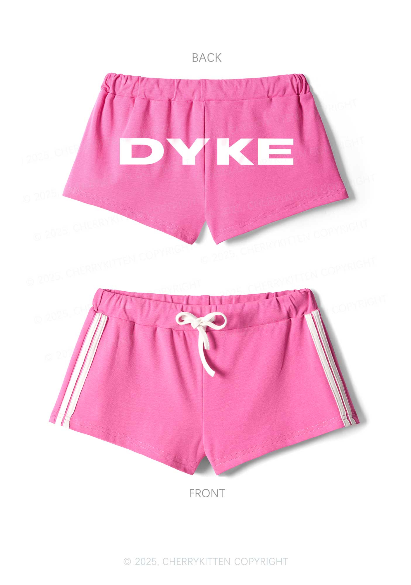 DYKE Pride Y2K Drawstring Mini Shorts Cherrykitten - Image 3