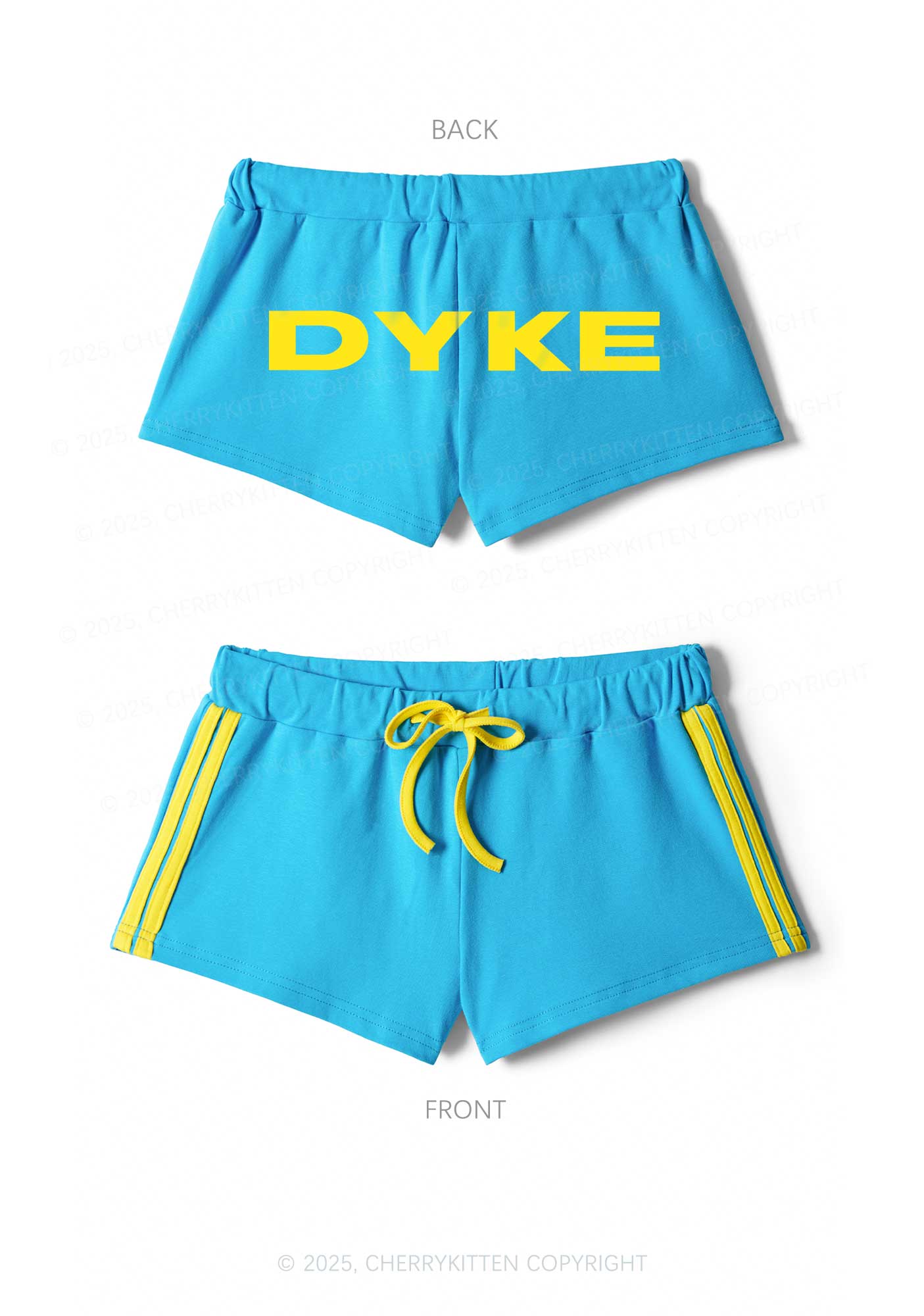 DYKE Pride Y2K Drawstring Mini Shorts Cherrykitten - Image 5