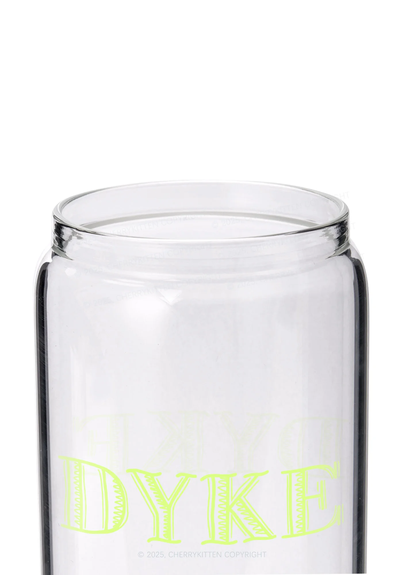 DYKE Pride Y2K Printed Glass Cup Cherrykitten - Image 2