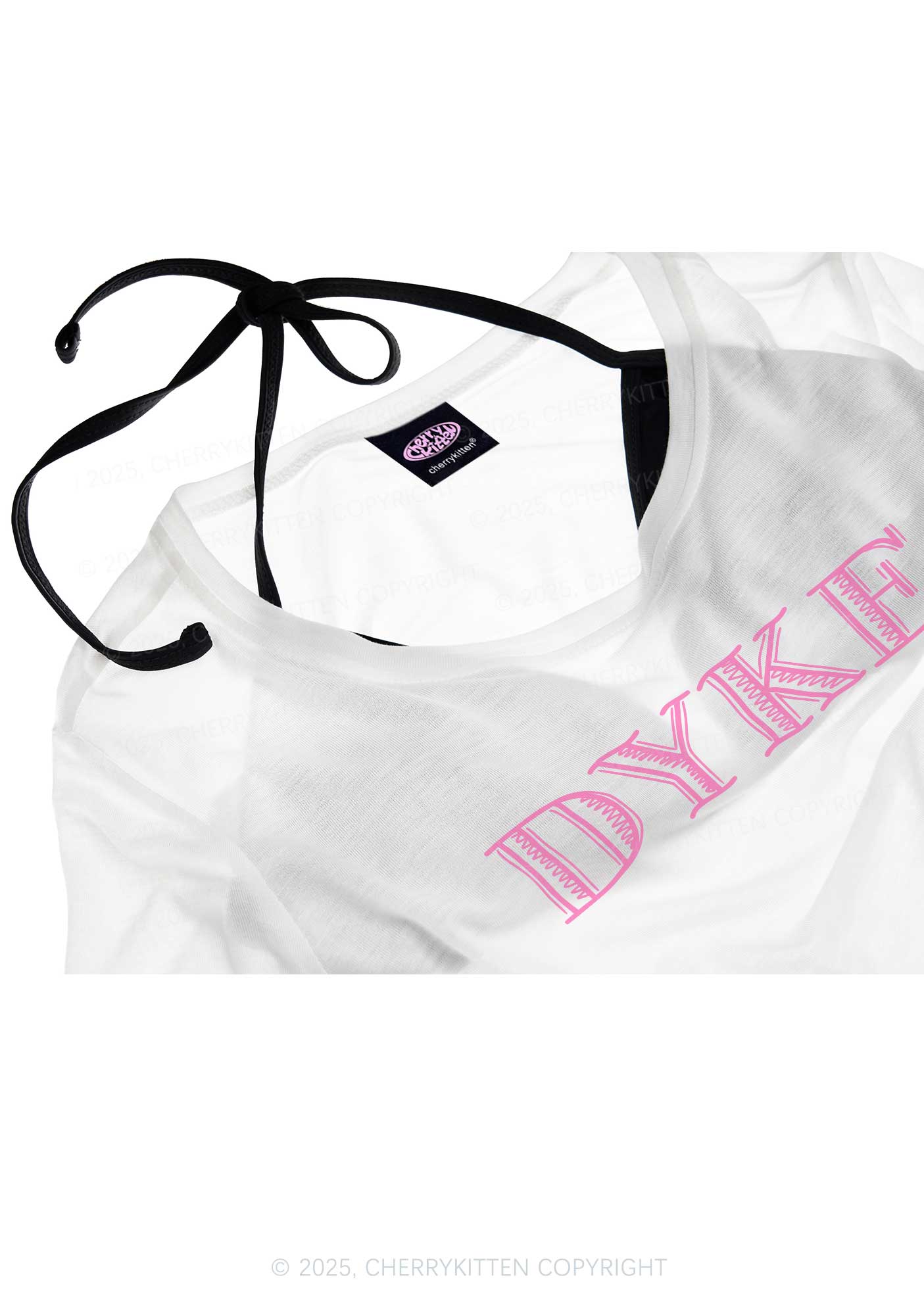 DYKE Pride Y2K Sheer Crop Tee Cherrykitten - Image 4