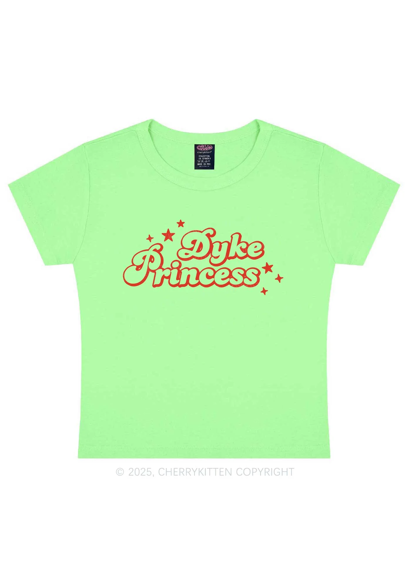 Dyke Princess Pride Y2K Baby Tee Cherrykitten - Image 13