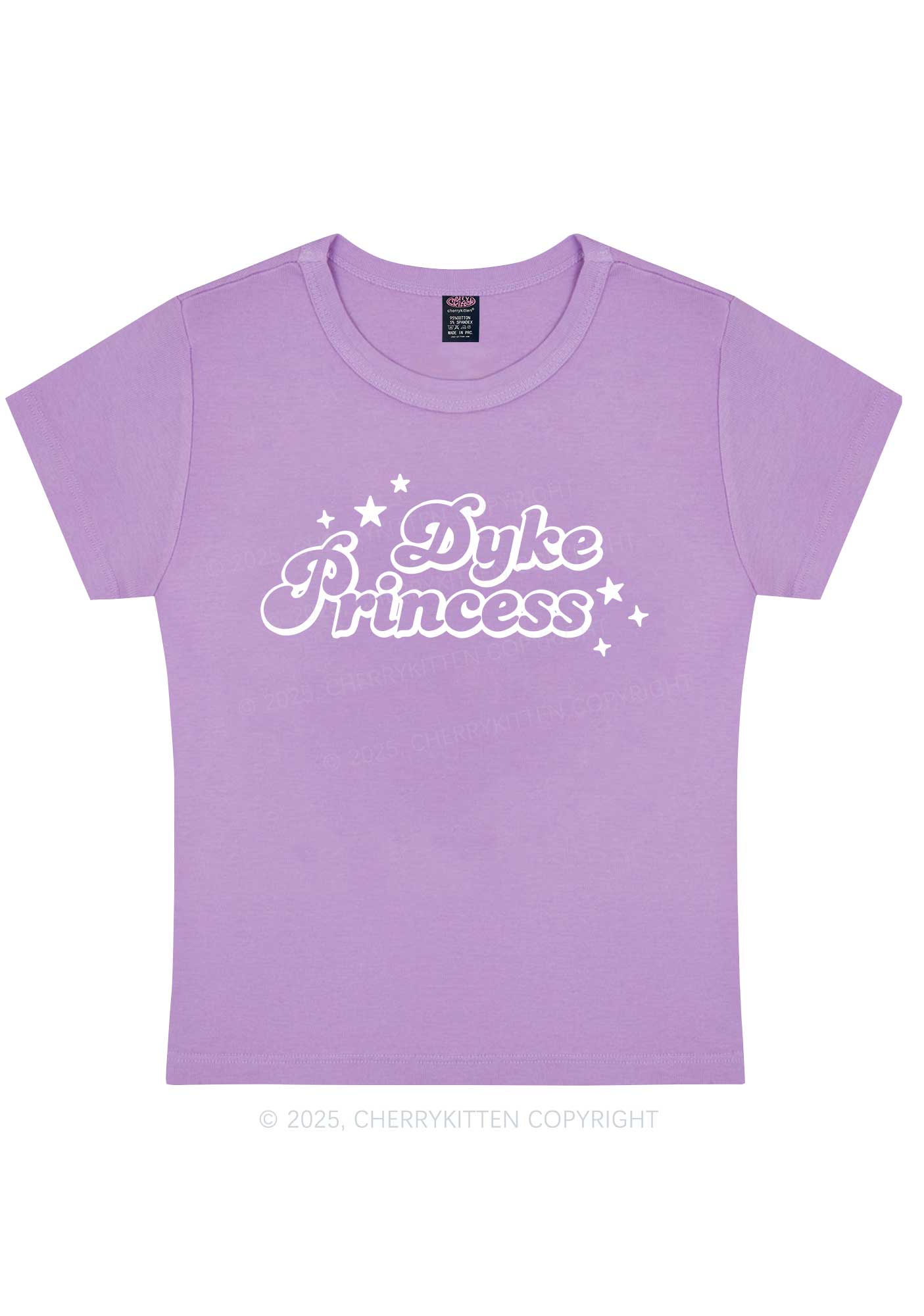 Dyke Princess Pride Y2K Baby Tee Cherrykitten - Image 9