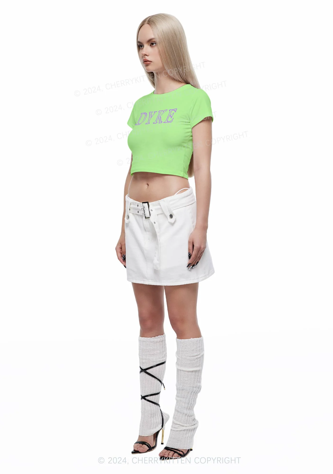 DYKE Y2K Baby Tee Cherrykitten - Image 4