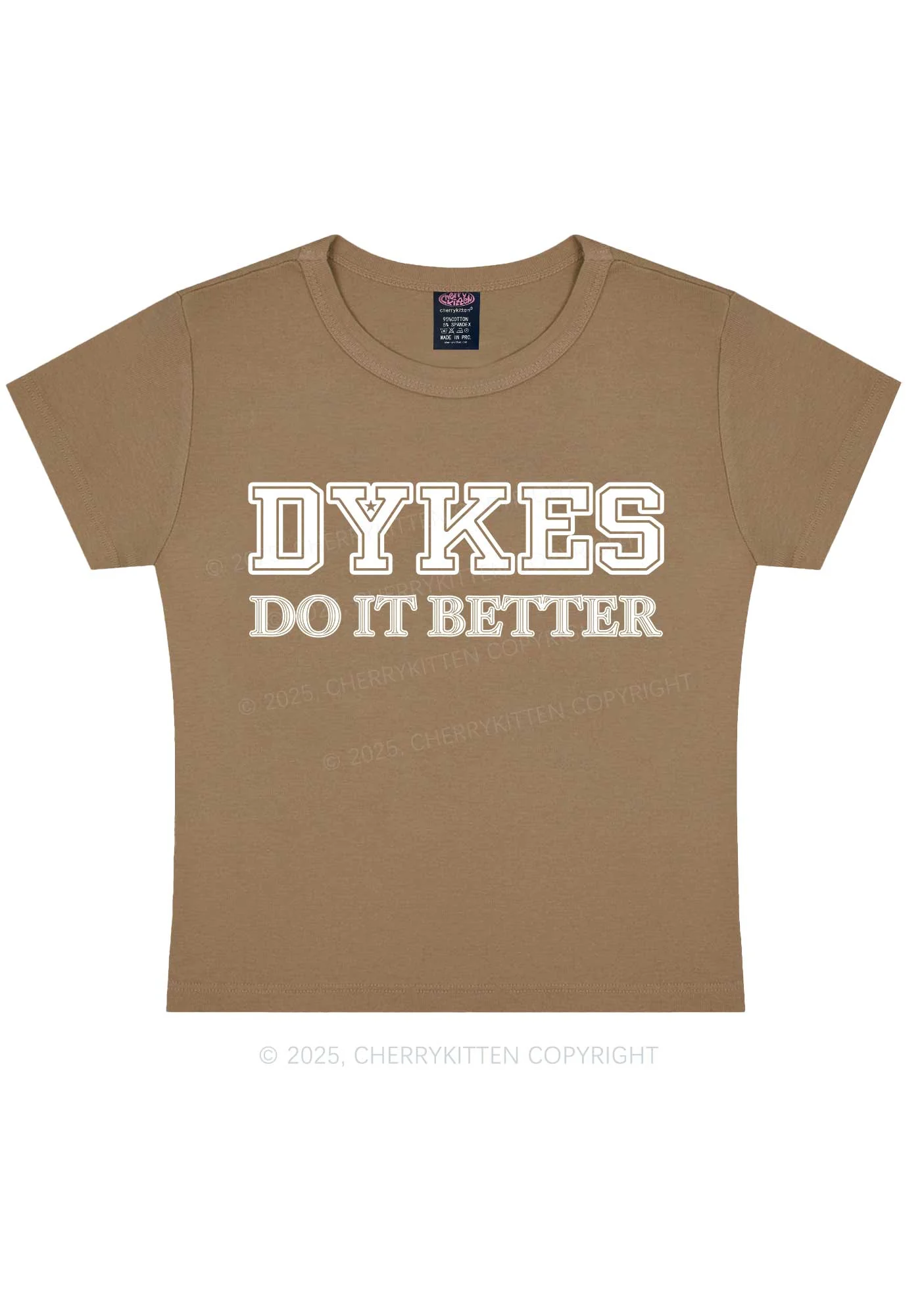 Dykes Do It Better Pride Y2K Baby Tee Cherrykitten - Image 10