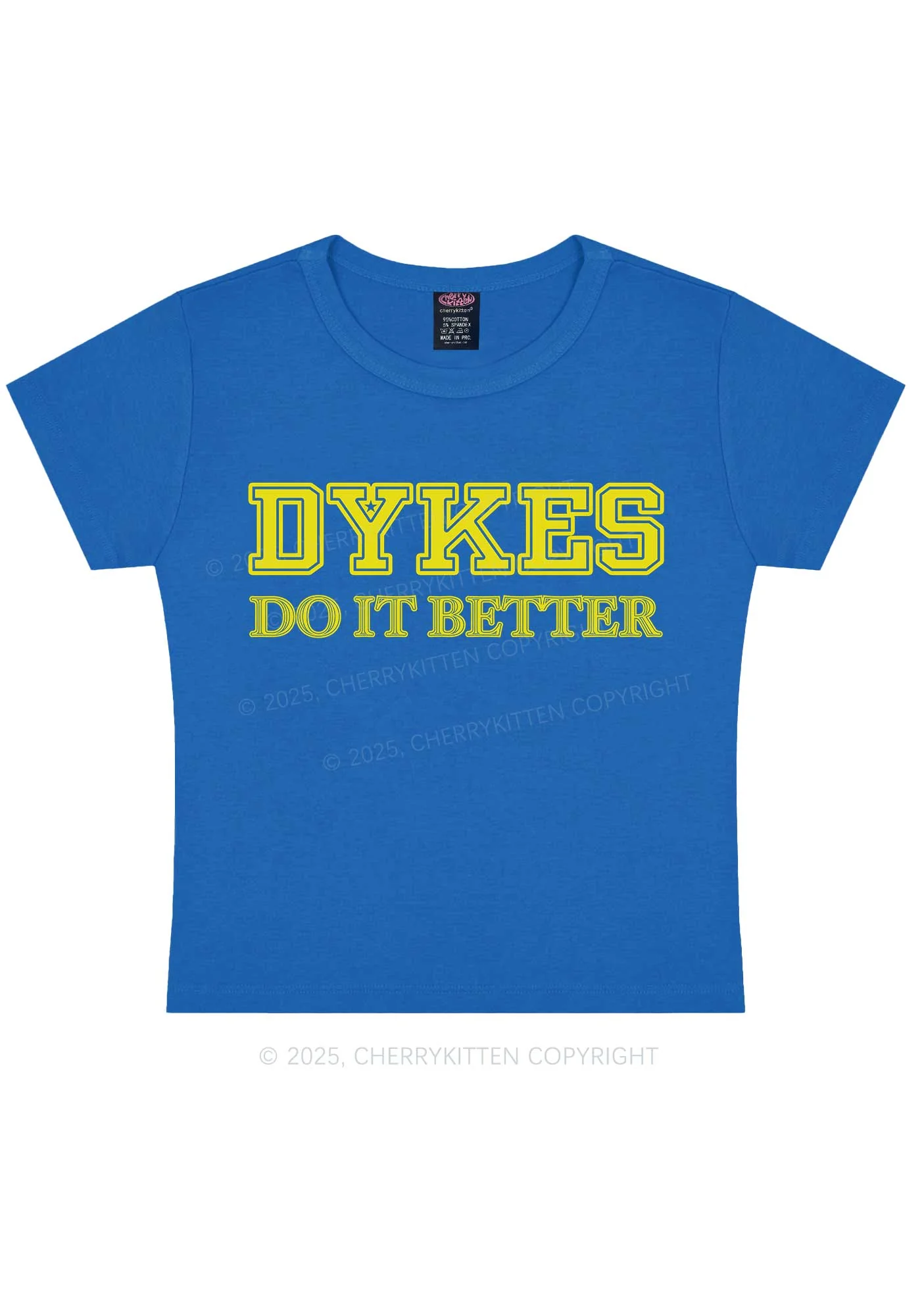 Dykes Do It Better Pride Y2K Baby Tee Cherrykitten - Image 9