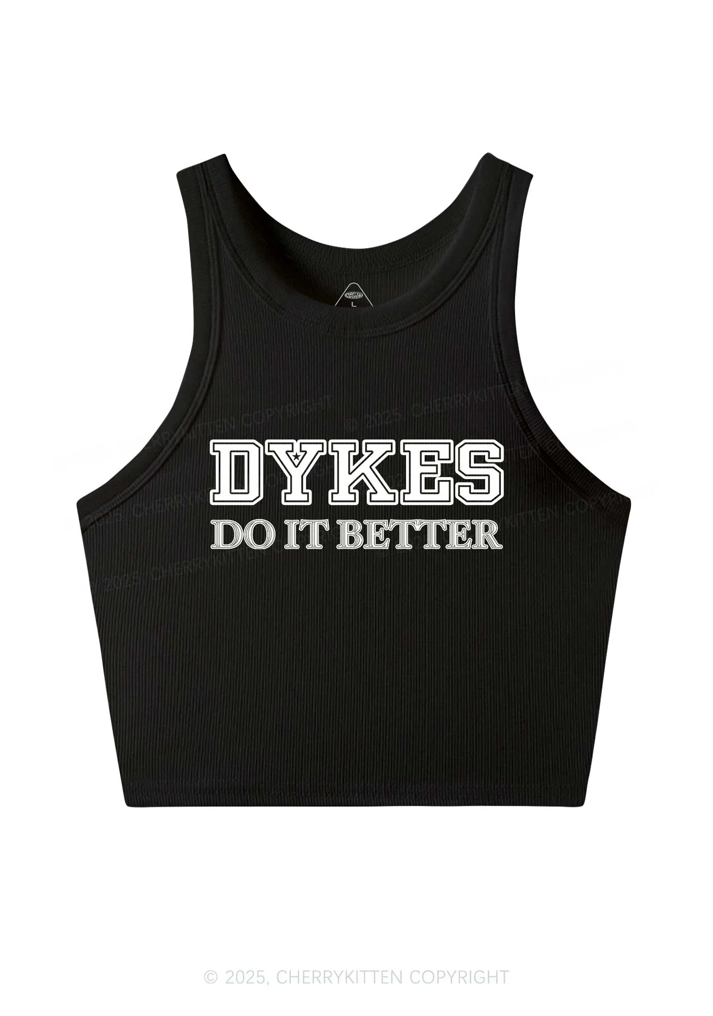 Dykes Do It Better Pride Y2K Crop Tank Top Cherrykitten - Image 3
