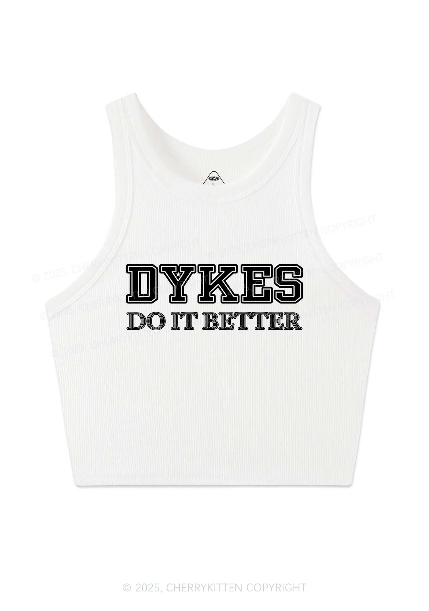 Dykes Do It Better Pride Y2K Crop Tank Top Cherrykitten - Image 4
