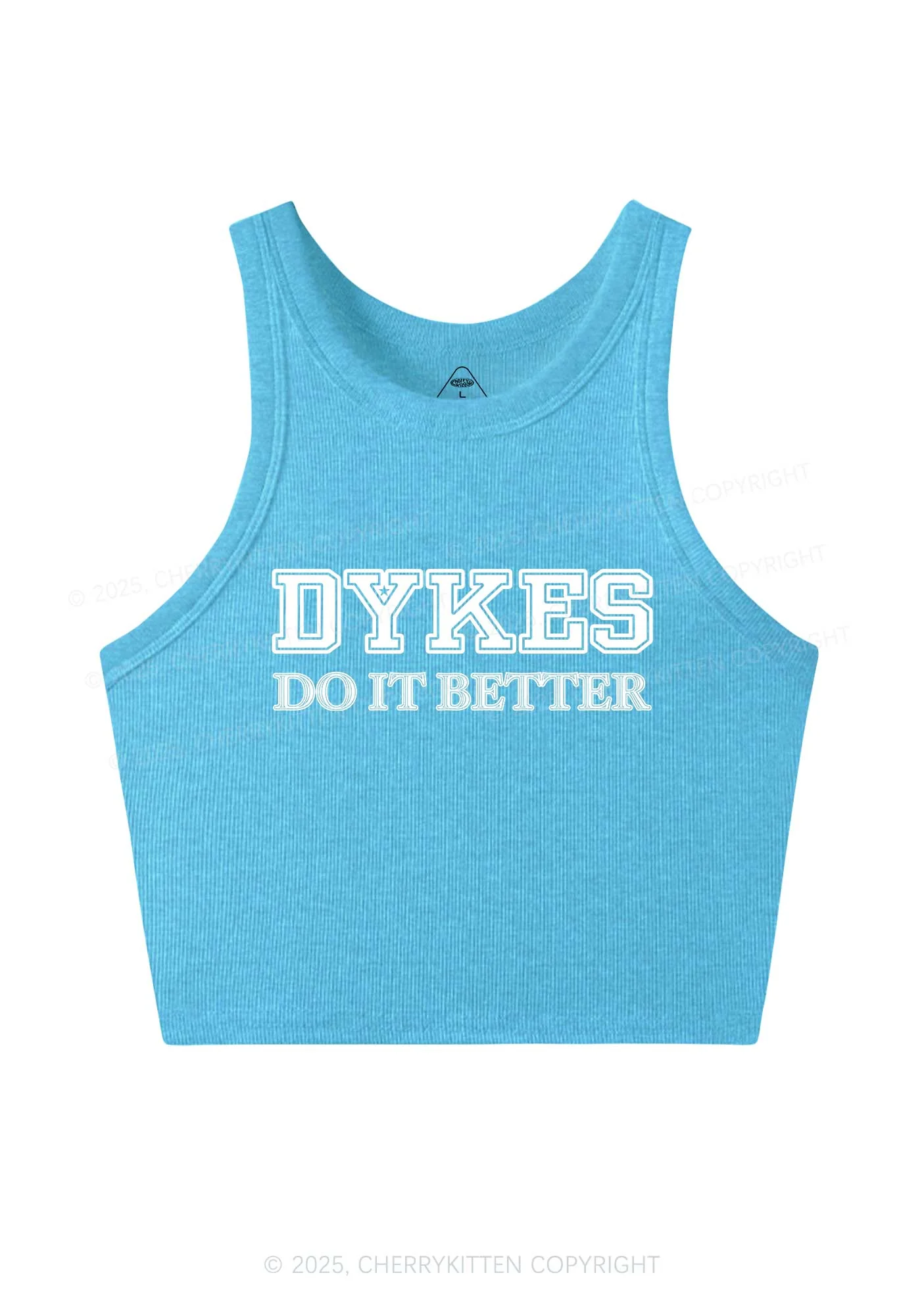 Dykes Do It Better Pride Y2K Crop Tank Top Cherrykitten - Image 5