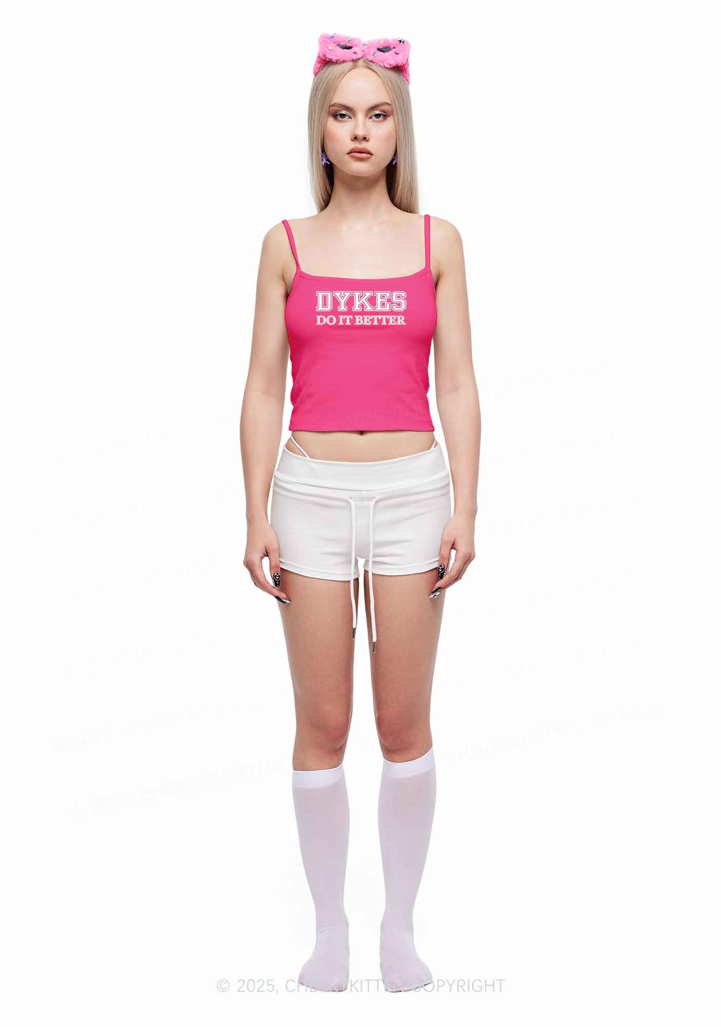 Dykes Do It Better Pride Y2K Spaghetti Strap Cami Cherrykitten - Image 2