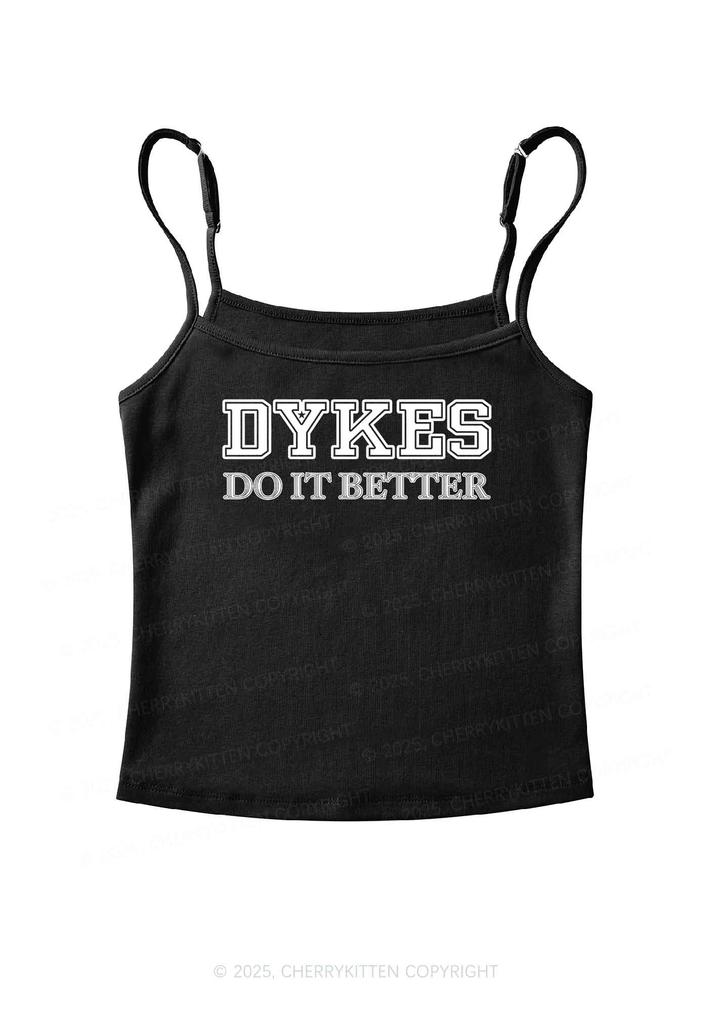 Dykes Do It Better Pride Y2K Spaghetti Strap Cami Cherrykitten - Image 3