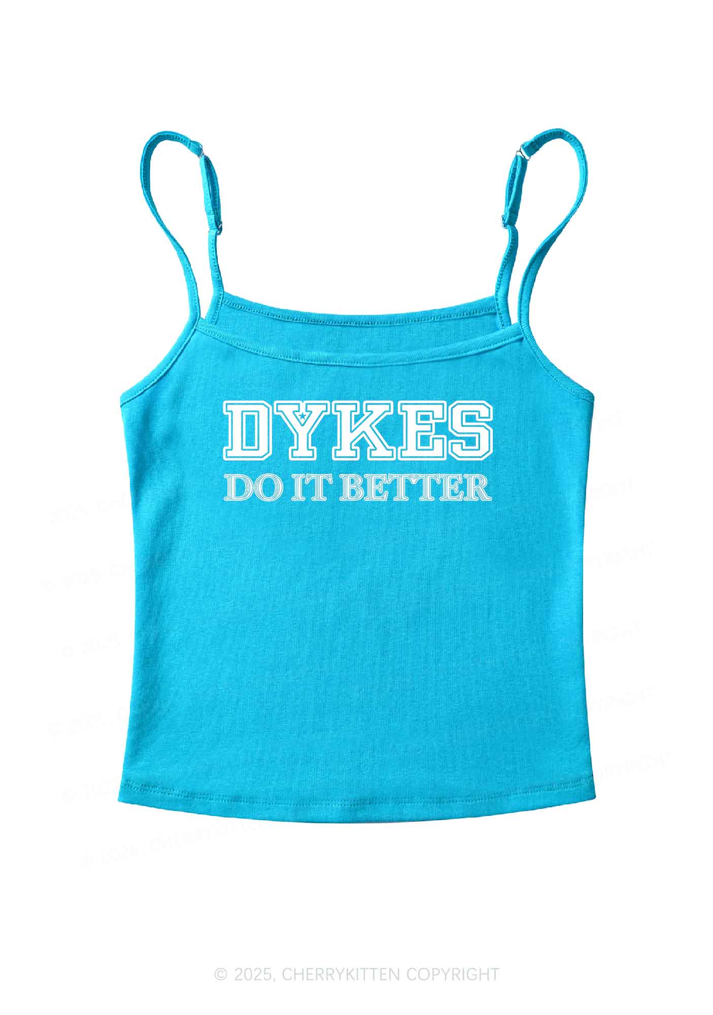 Dykes Do It Better Pride Y2K Spaghetti Strap Cami Cherrykitten - Image 5