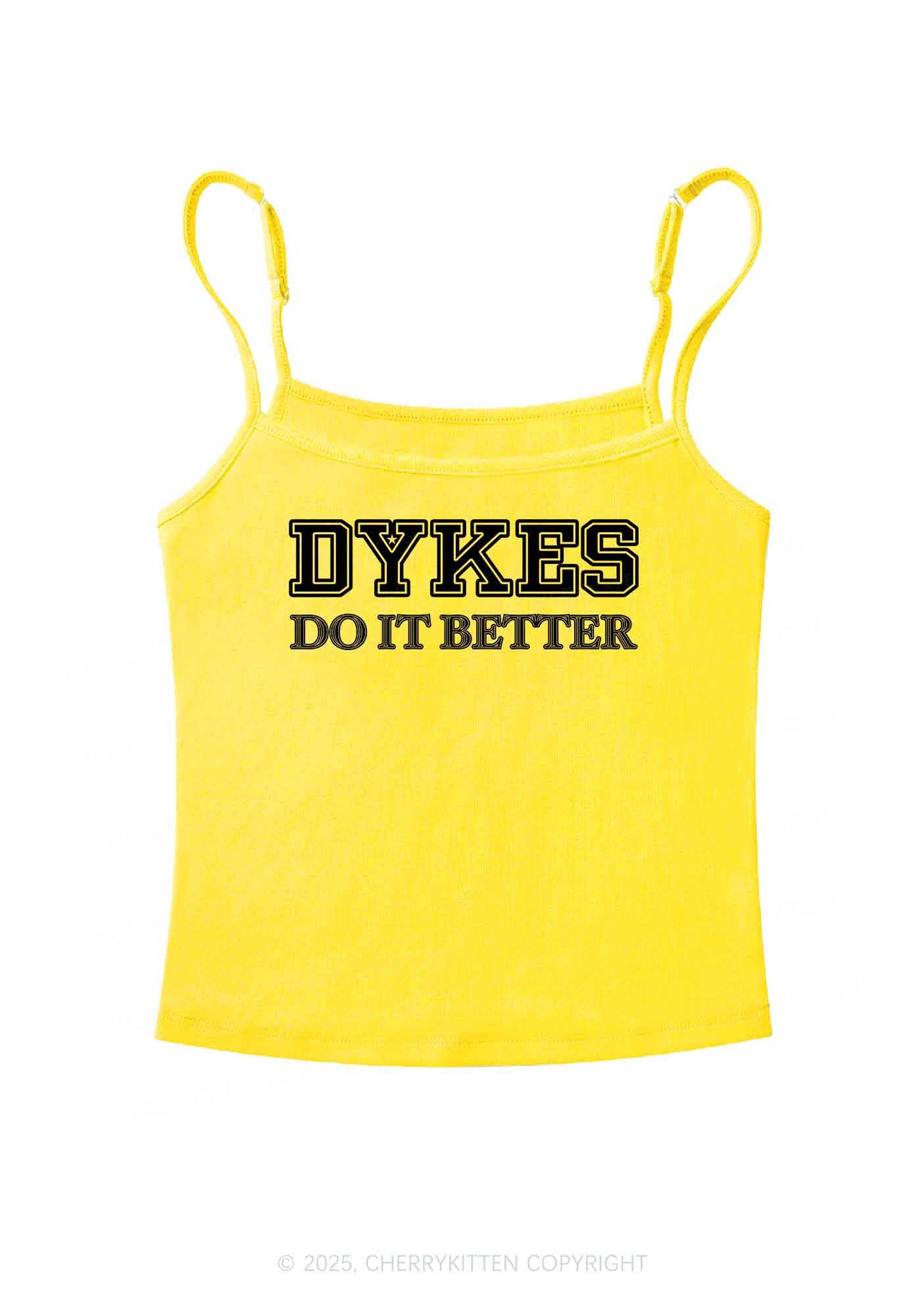 Dykes Do It Better Pride Y2K Spaghetti Strap Cami Cherrykitten - Image 6