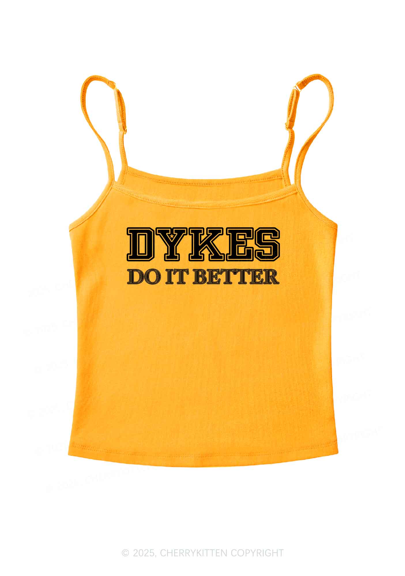 Dykes Do It Better Pride Y2K Spaghetti Strap Cami Cherrykitten - Image 7