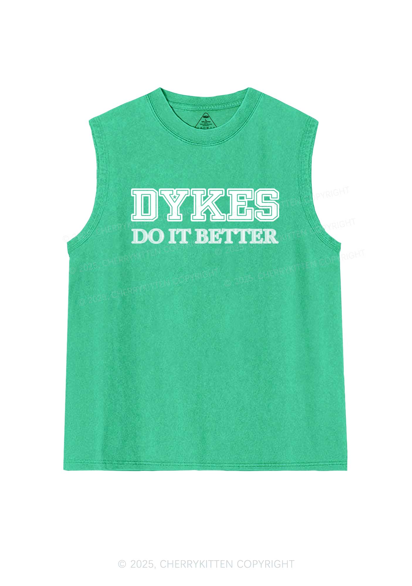 Dykes Do It Better Pride Y2K Washed Muscle Tank Cherrykitten - Image 5