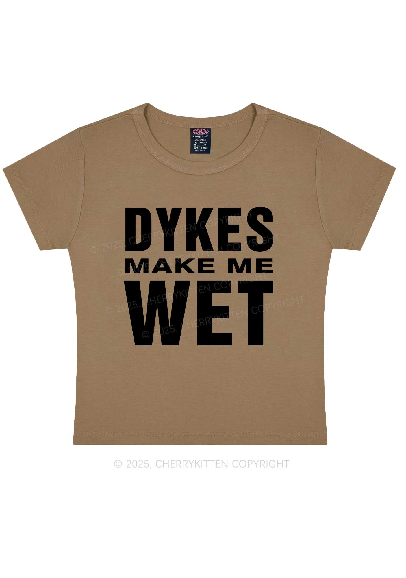 Dykes Make Me Wet Pride Y2K Baby Tee Cherrykitten - Image 11