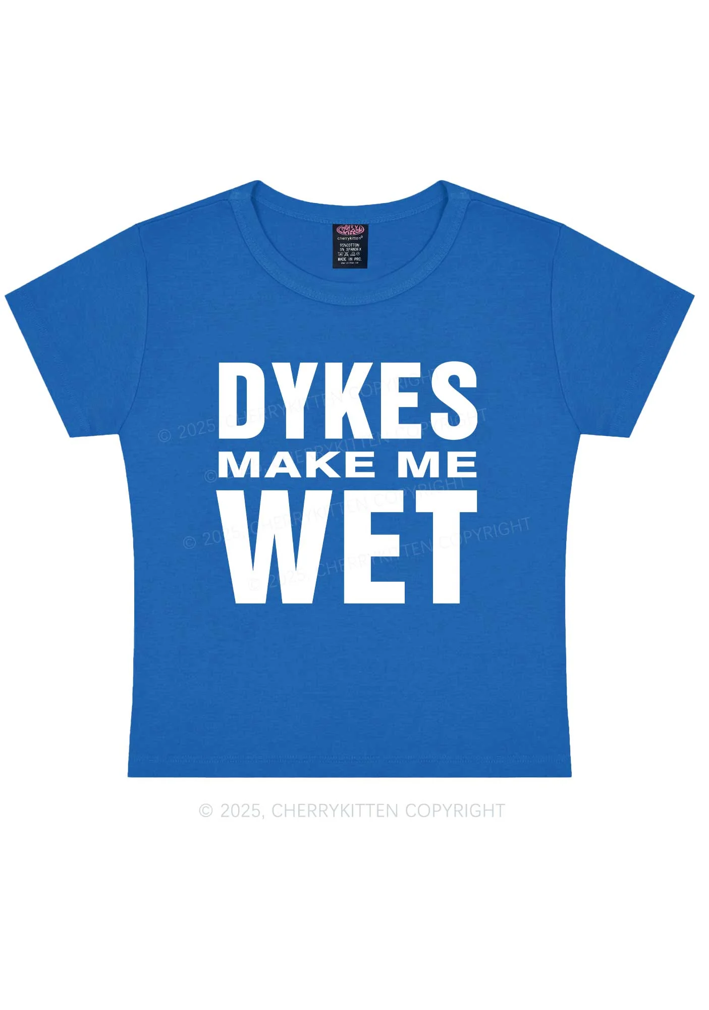 Dykes Make Me Wet Pride Y2K Baby Tee Cherrykitten - Image 9