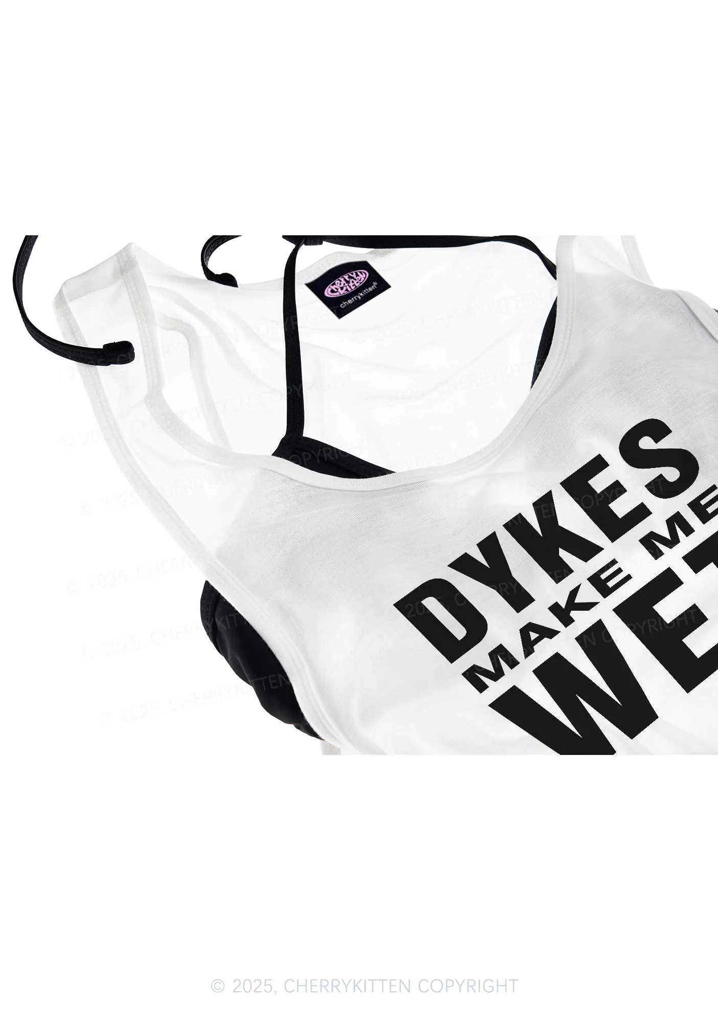 Dykes Make Me Wet Pride Y2K Sheer Boyfriend Tank Cherrykitten - Image 4